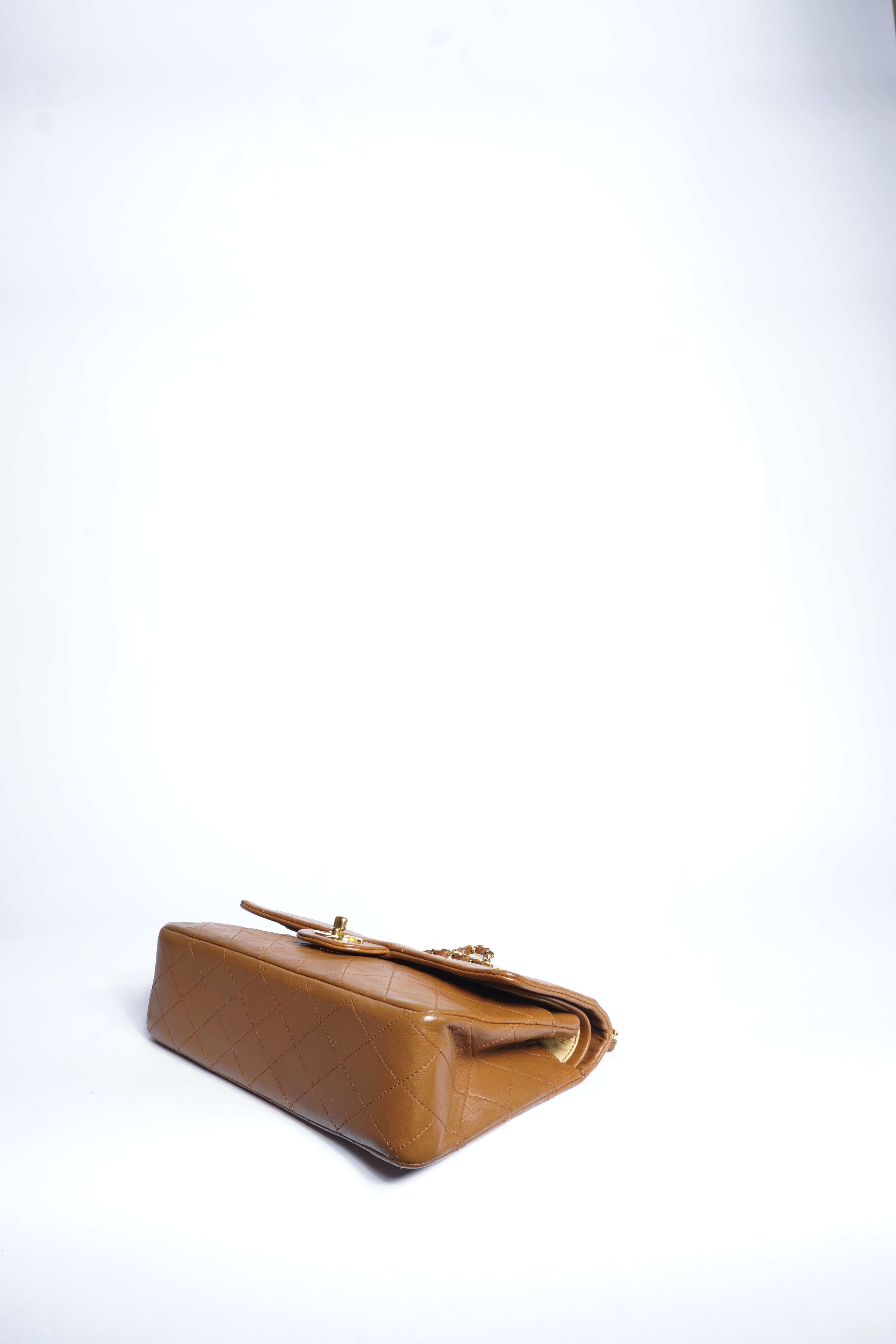 Chanel Brown Lambskin Double Flap Bag