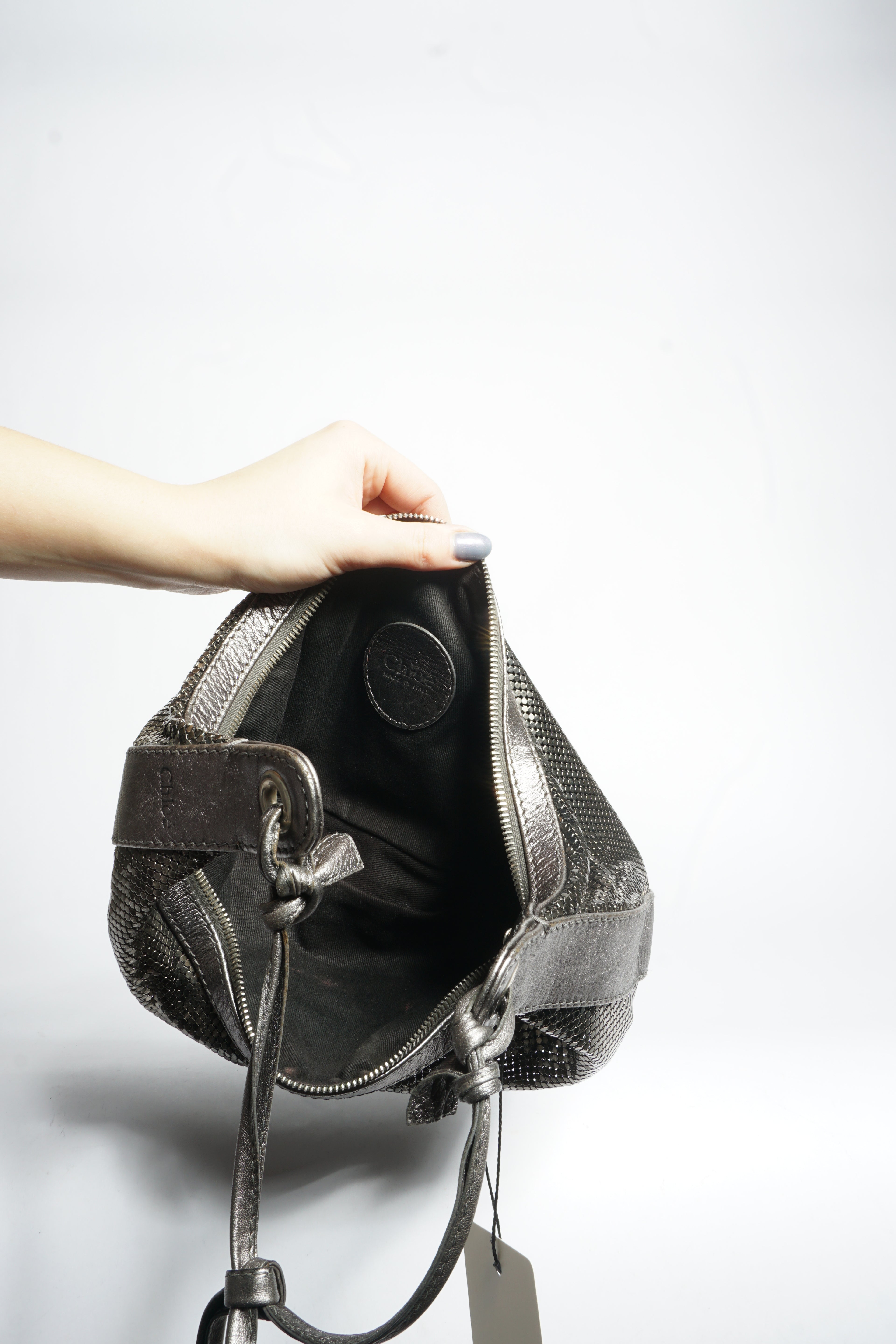 Chloe Silver Sequin Chainmail 'Glomesh' Bag