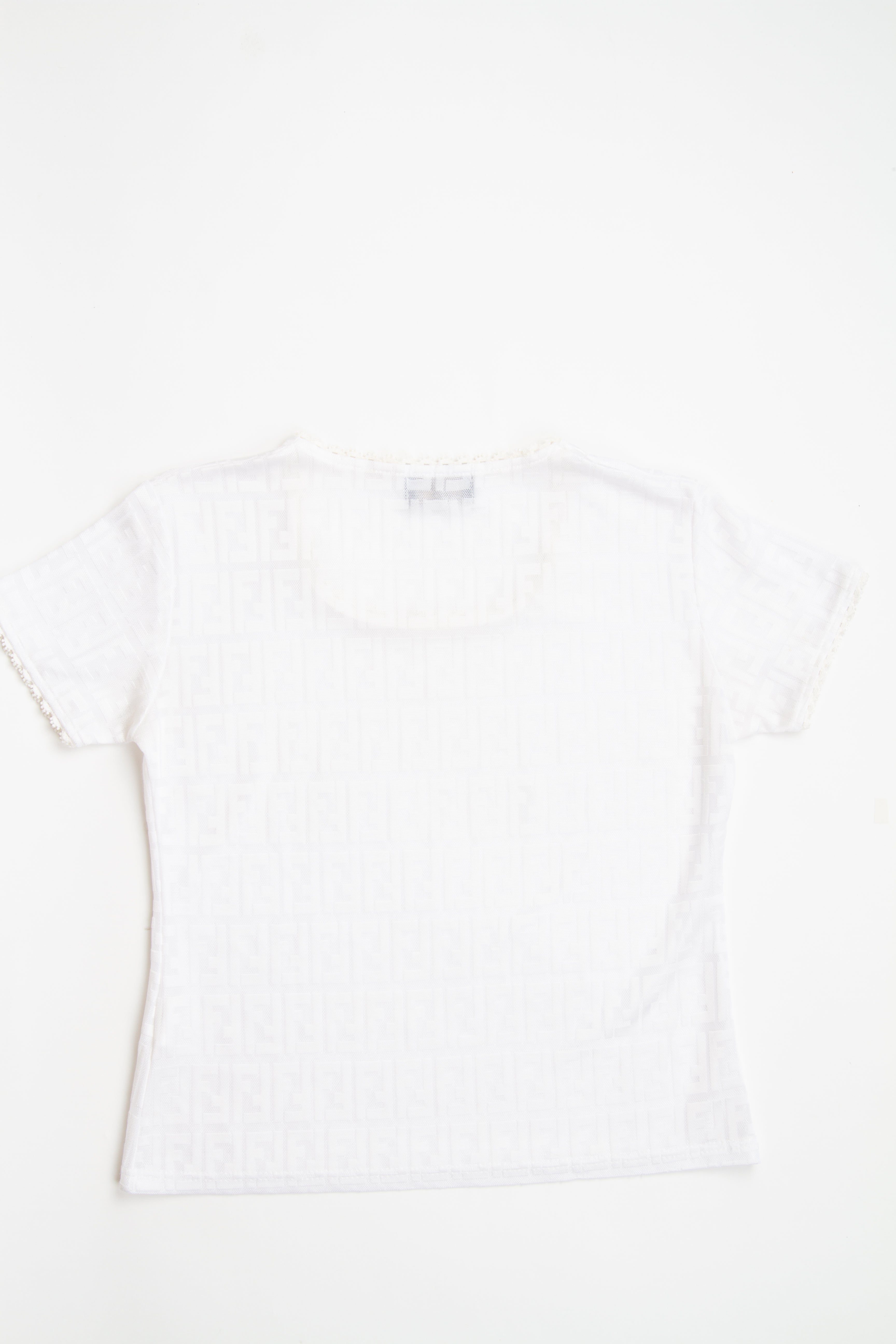 Vintage Designer 90s 2000s Fendi White FF Monogram Shirt | S, M