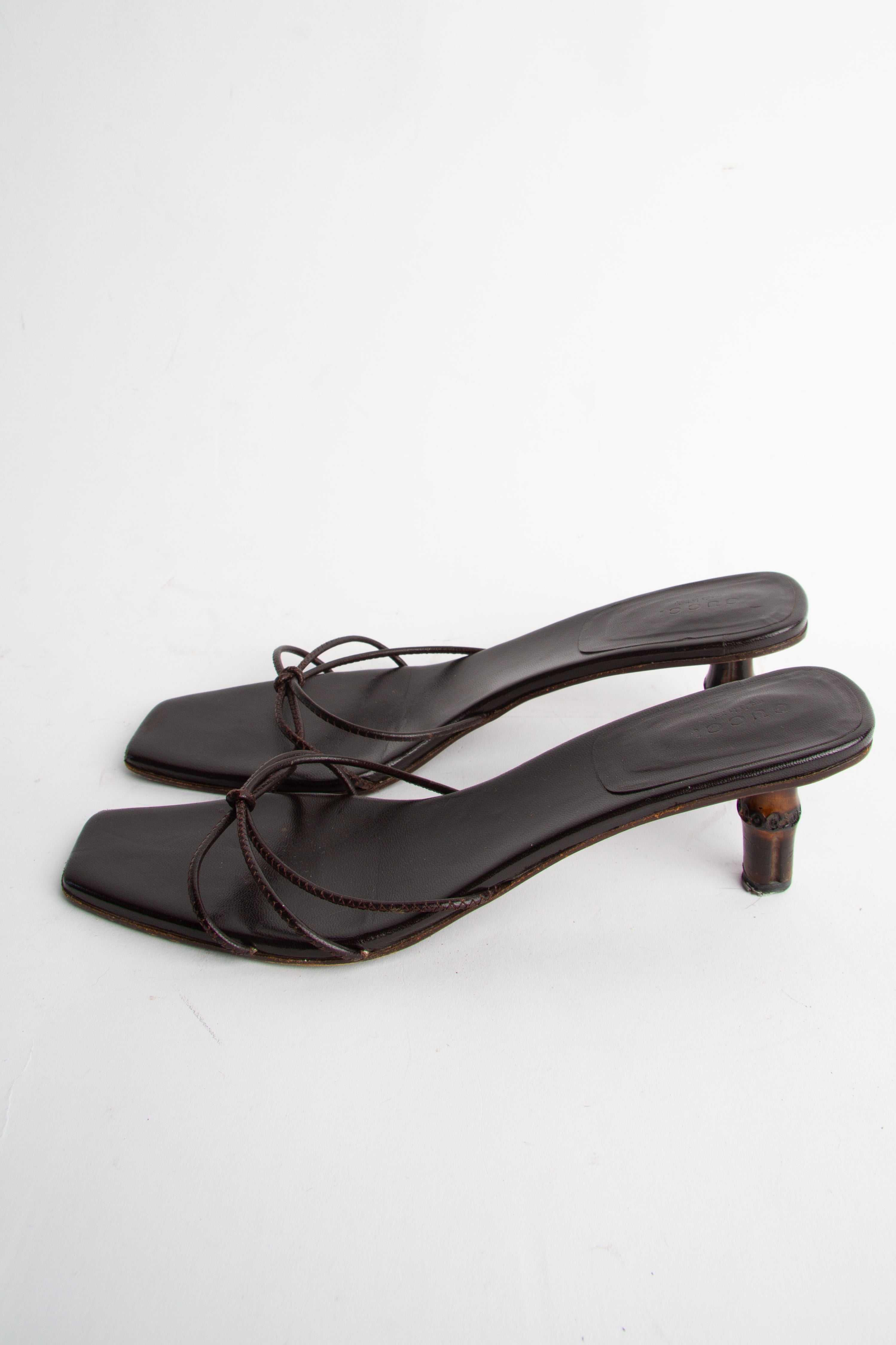 Vintage Gucci 2000s Size 41.5 Bamboo Heel Kitten Heels | Y2K Designer Heels Shoes
