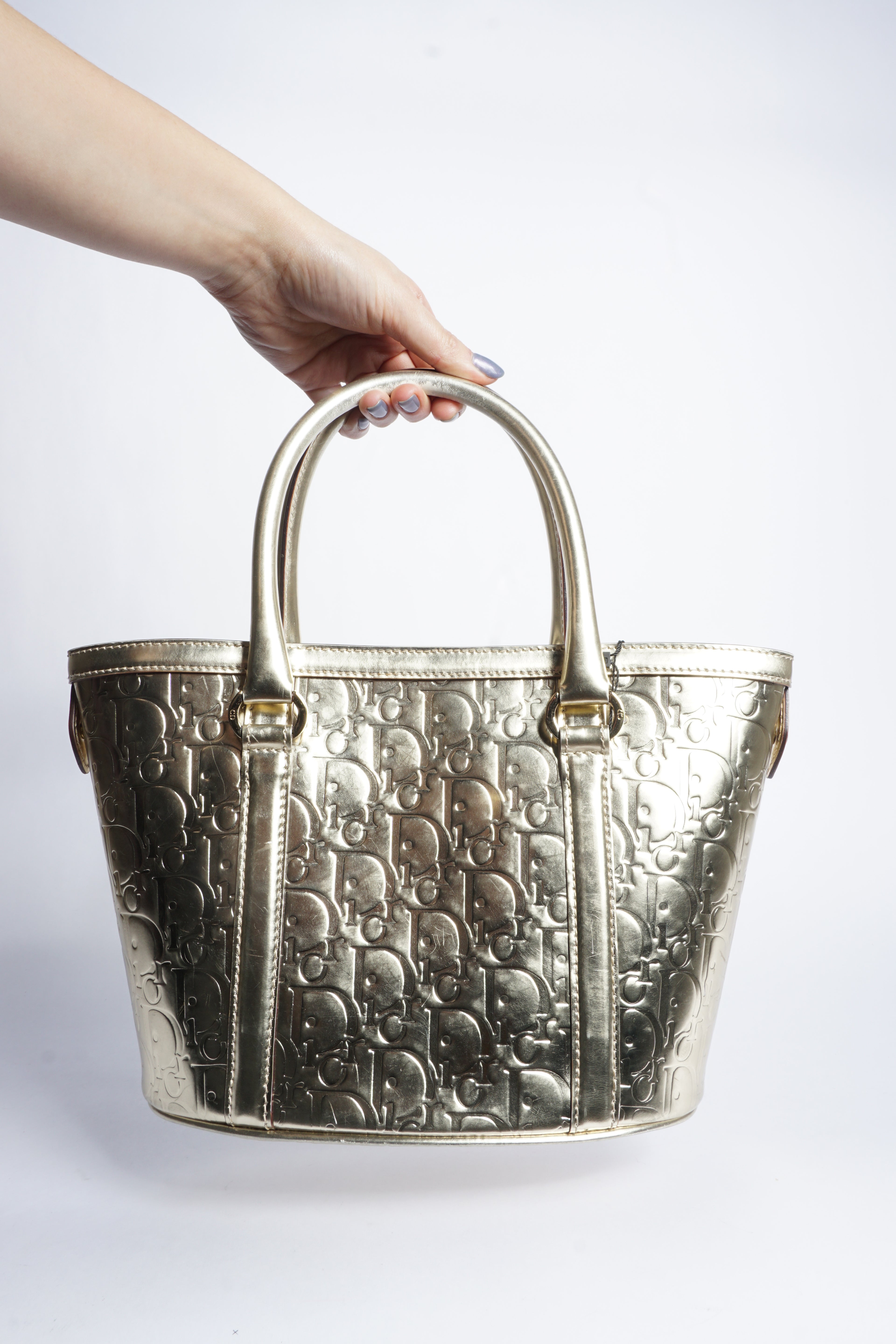 Dior Monogram Gold Metallic Bag