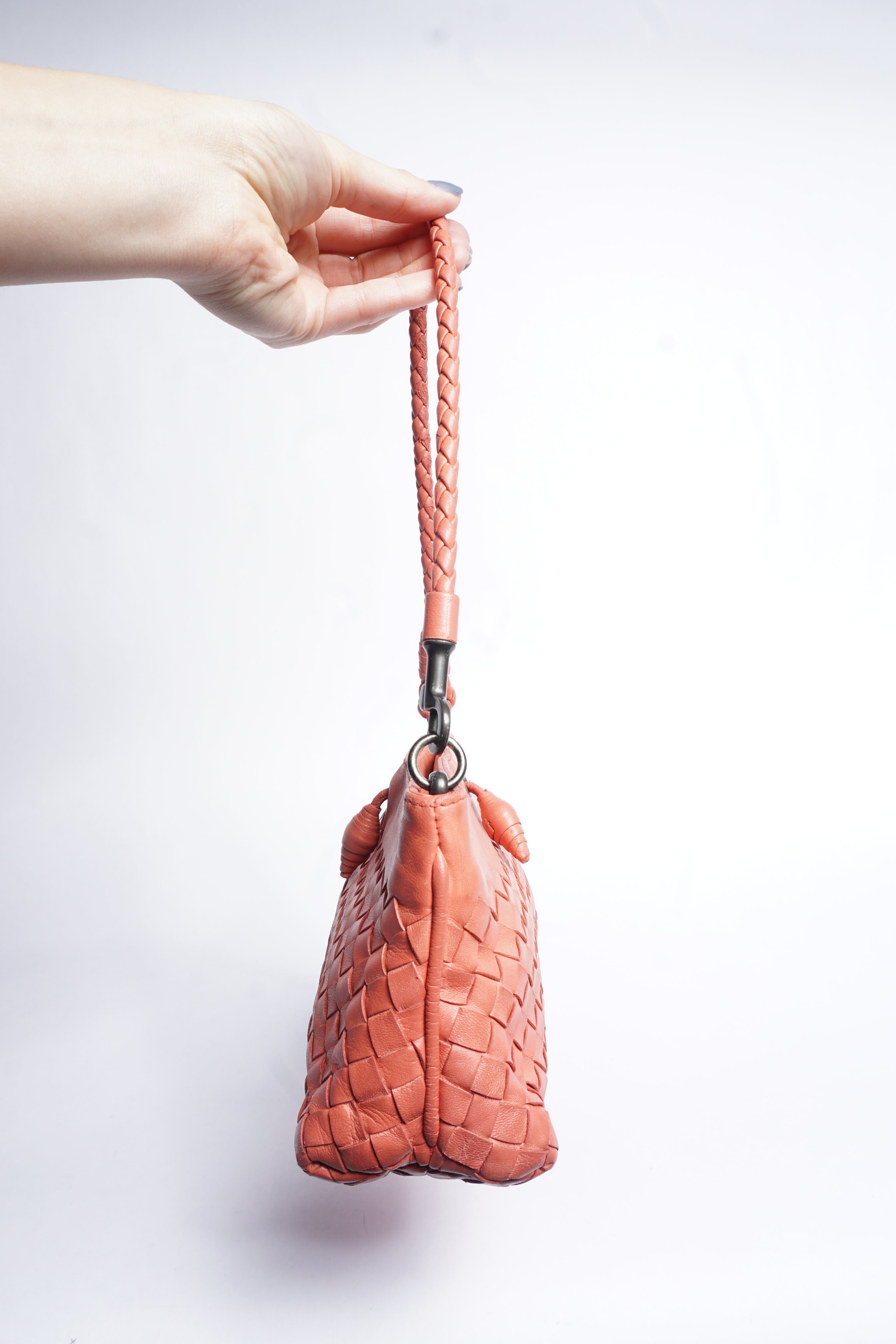 Bottega Veneta Orange Intrecciato Shoulder Bag