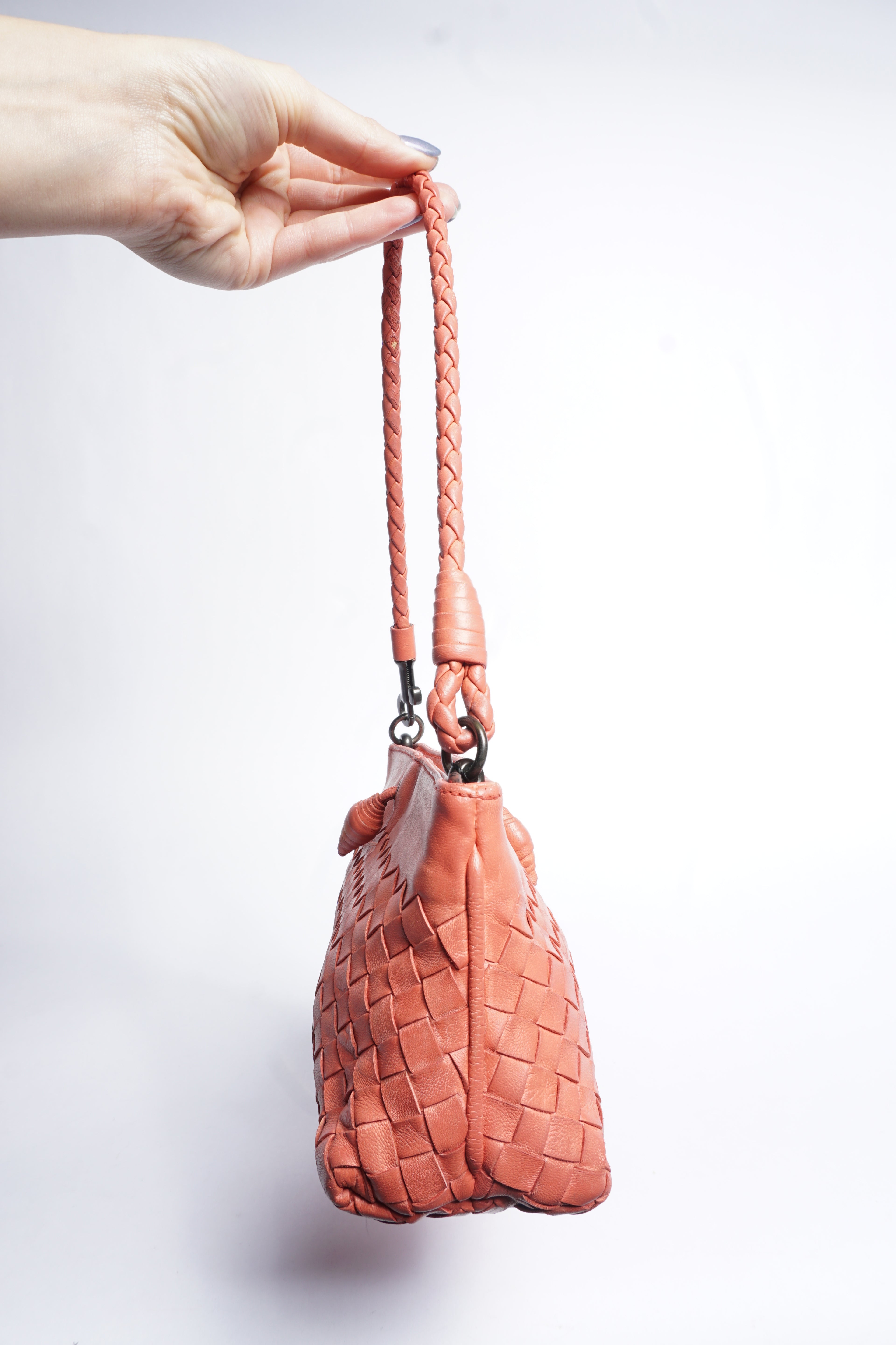 Bottega Veneta Orange Intrecciato Shoulder Bag