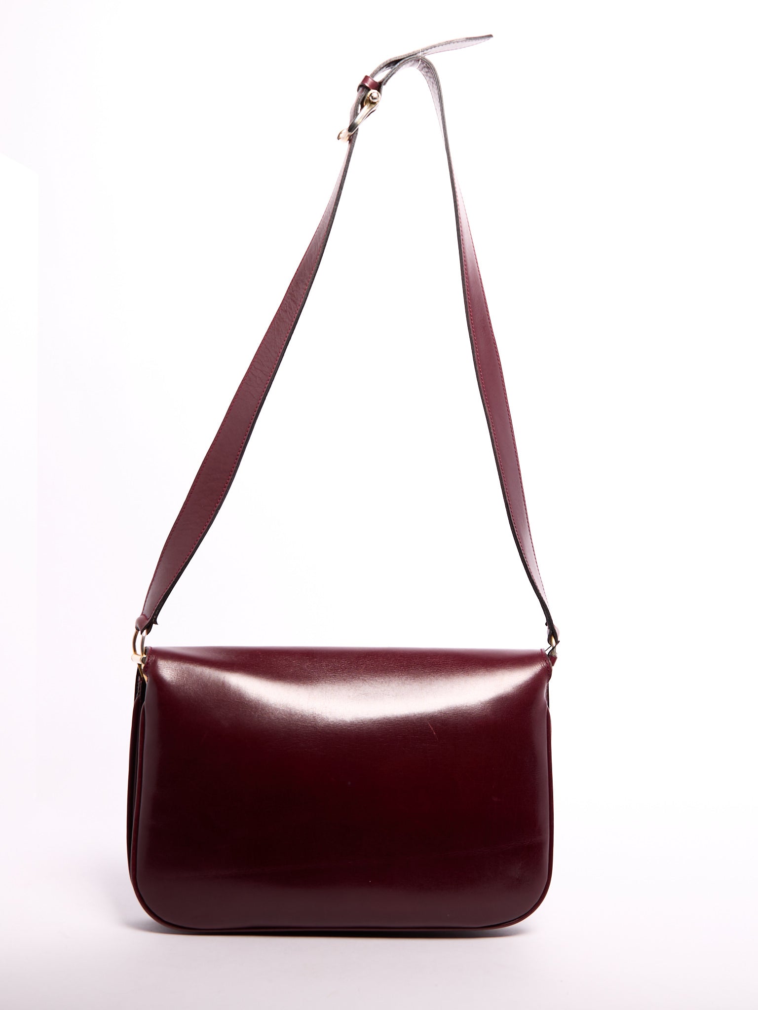 Celine Burgundy Logo Crossbody Bag