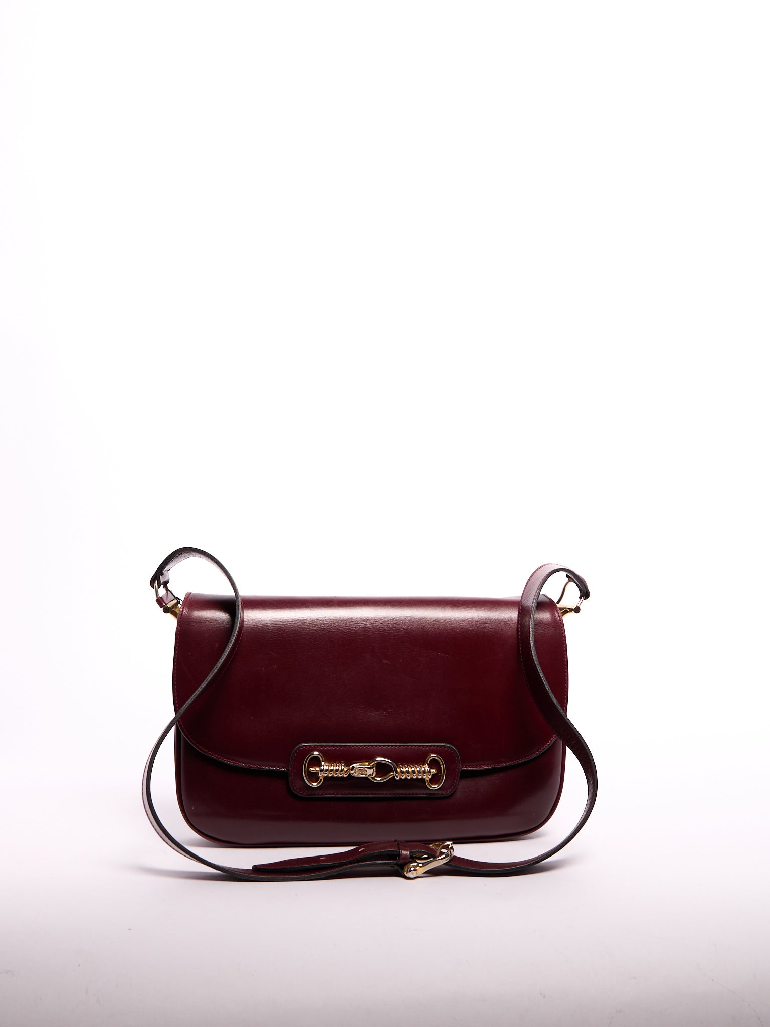 Celine Burgundy Logo Crossbody Bag