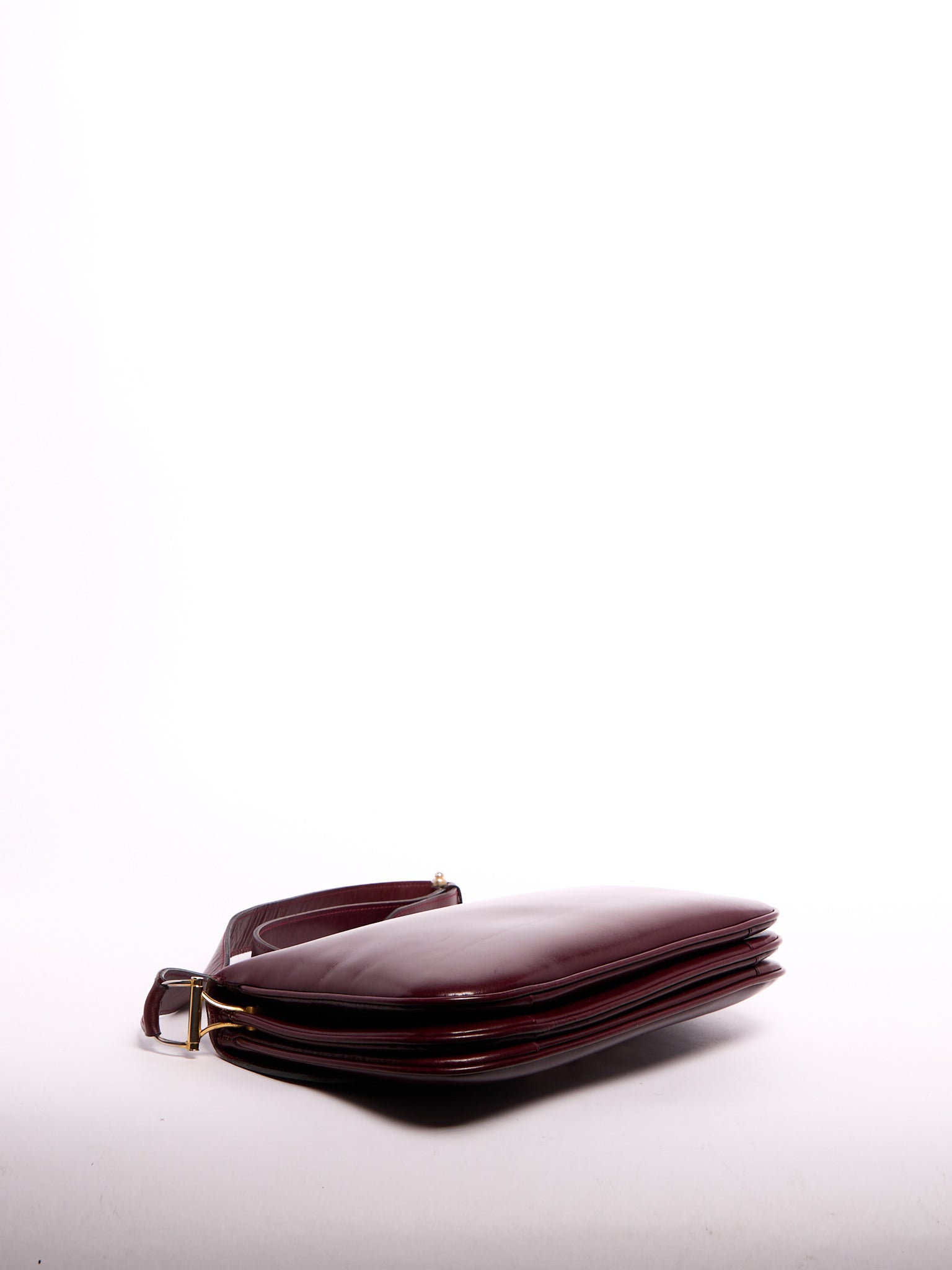 Celine Burgundy Logo Crossbody Bag