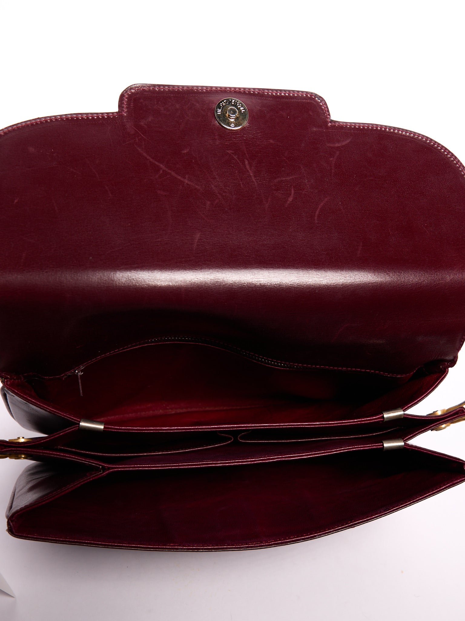 Celine Burgundy Logo Crossbody Bag