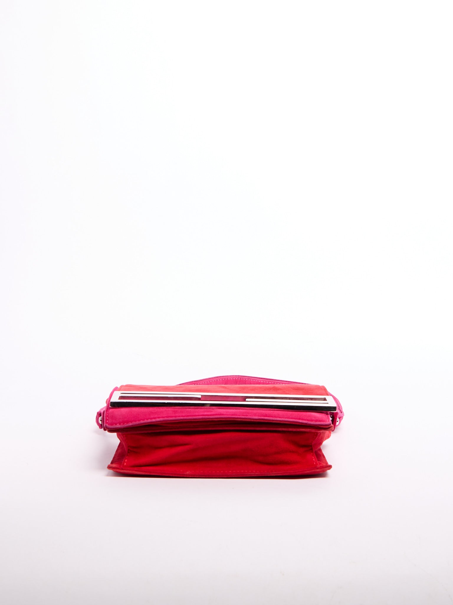 Fendi Red Pink FF Suede Crossbody