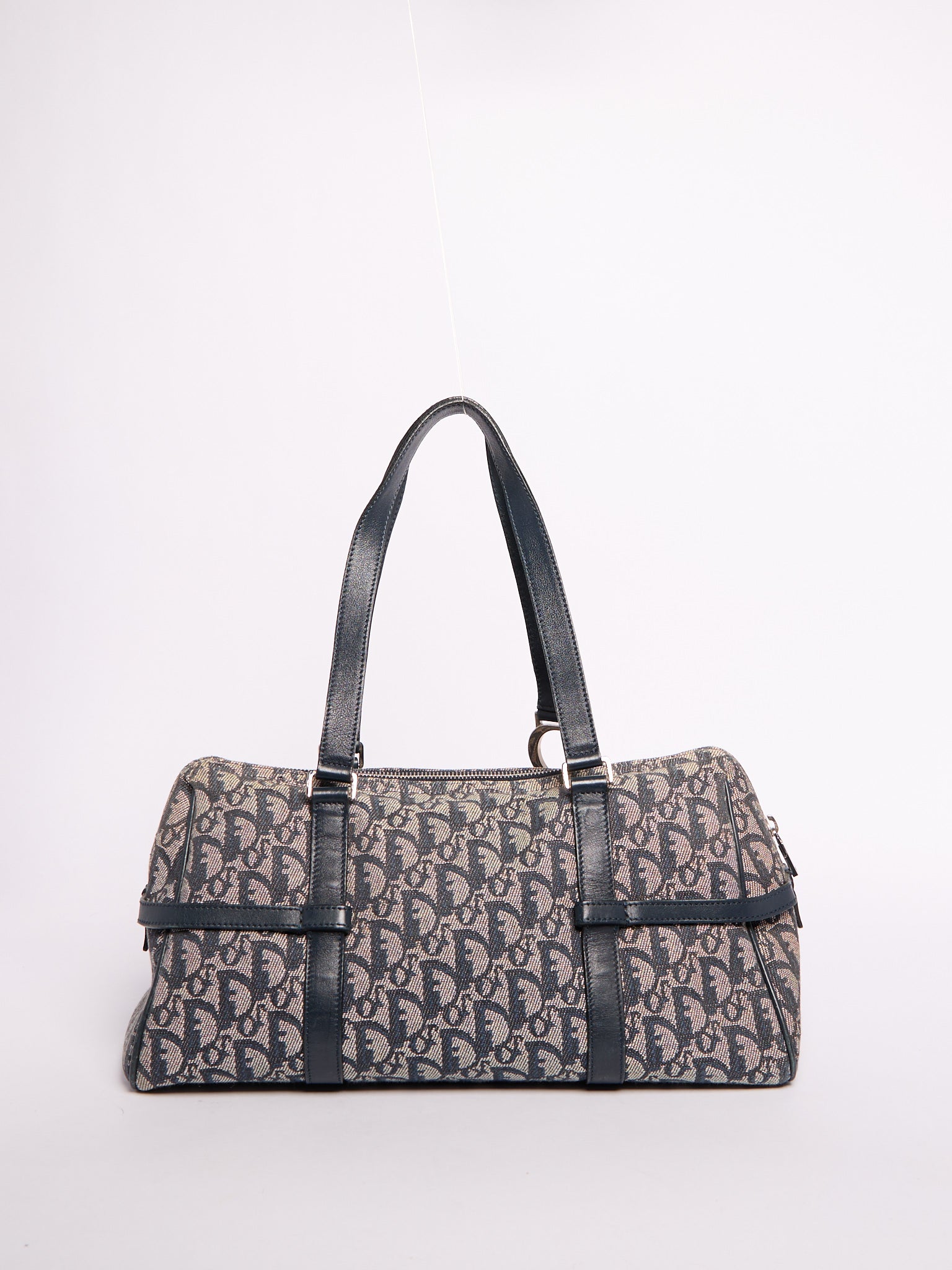 Christian Dior Navy Trotter Print Bag w/ Charms
