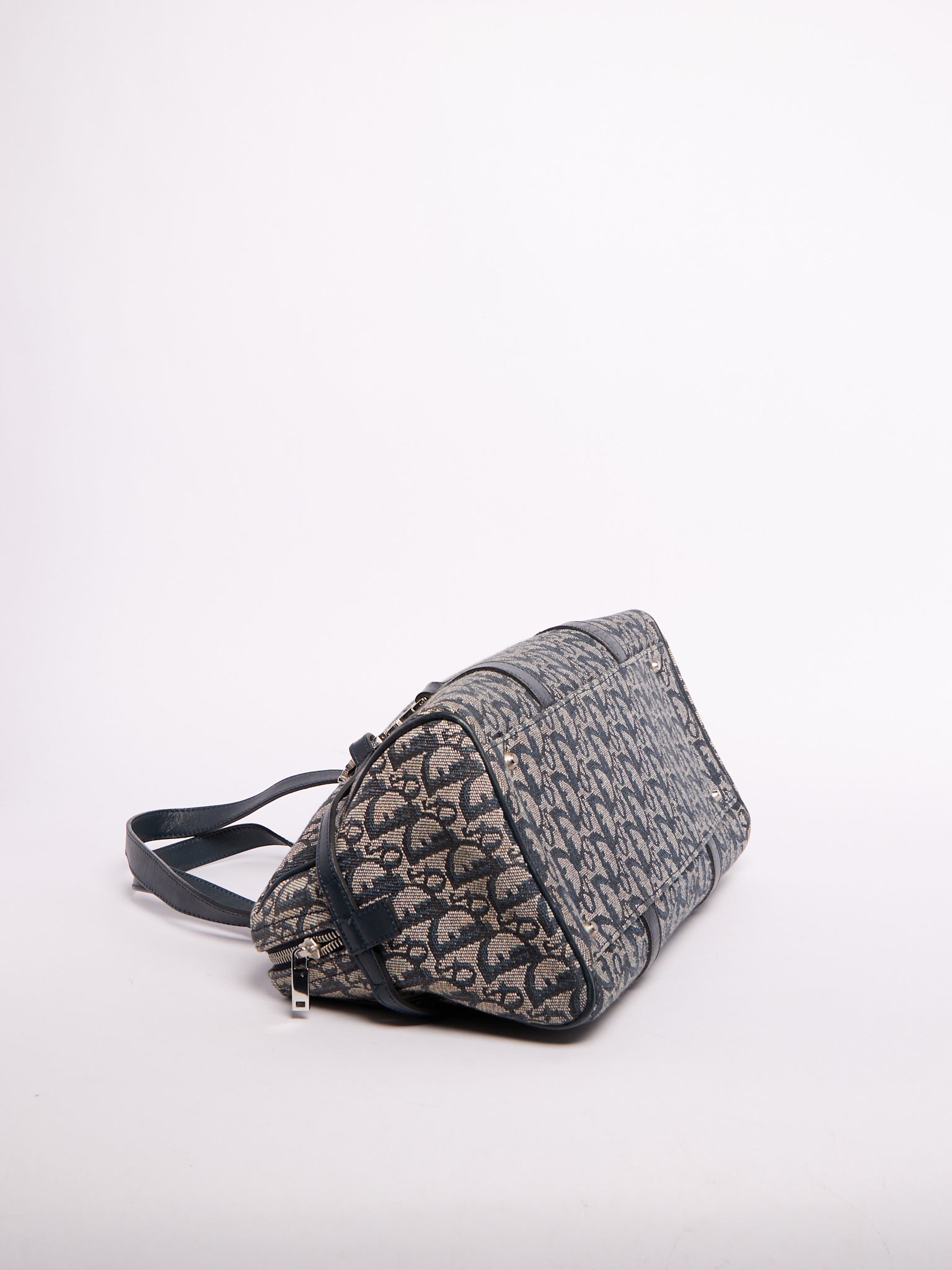 Christian Dior Navy Trotter Print Bag w/ Charms