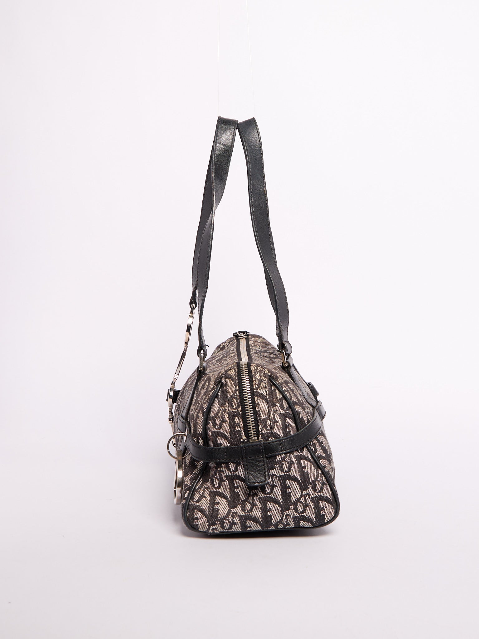 Christian Dior Navy Bowler Trotter Handbag