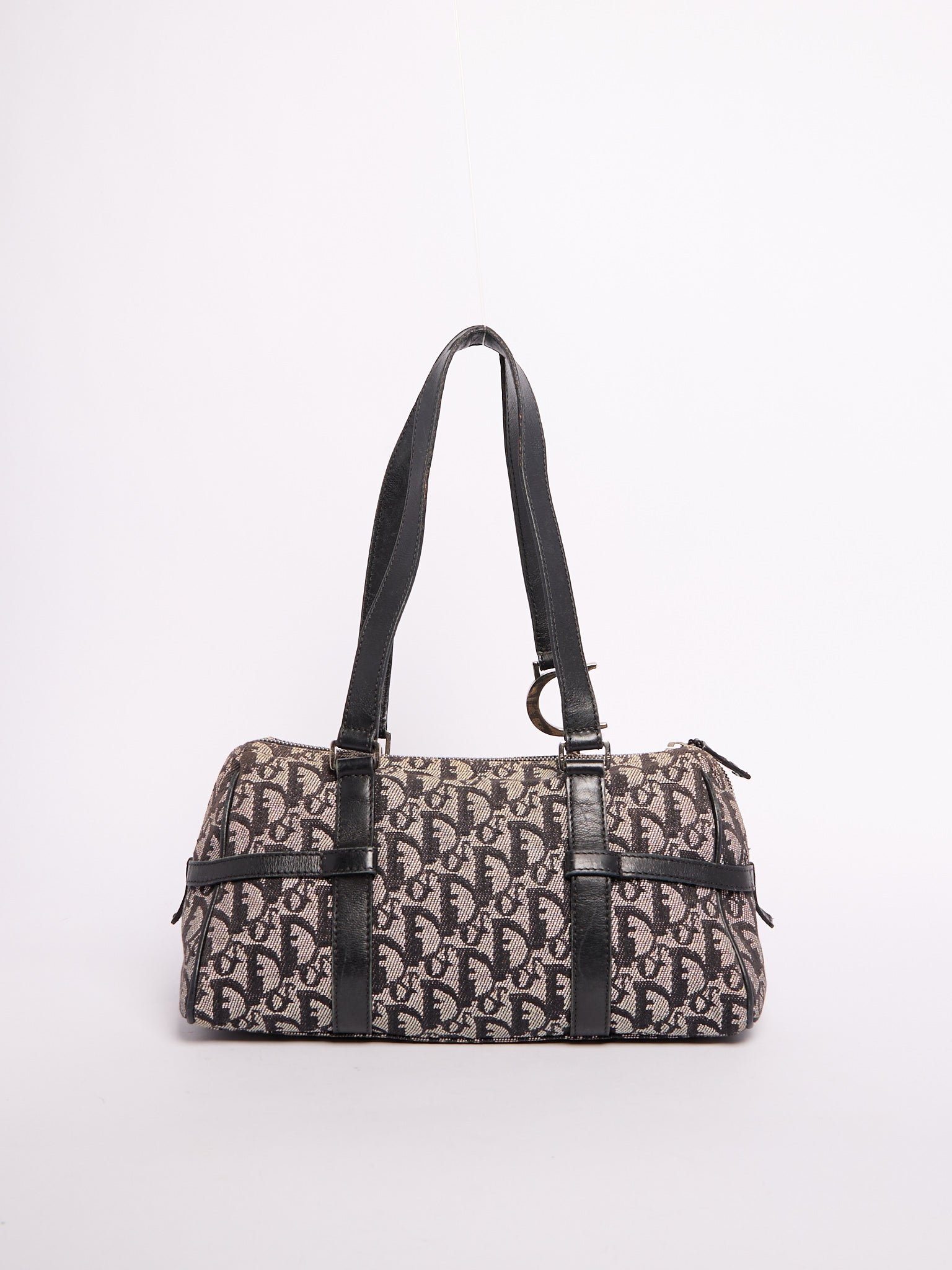Christian Dior Navy Bowler Trotter Handbag