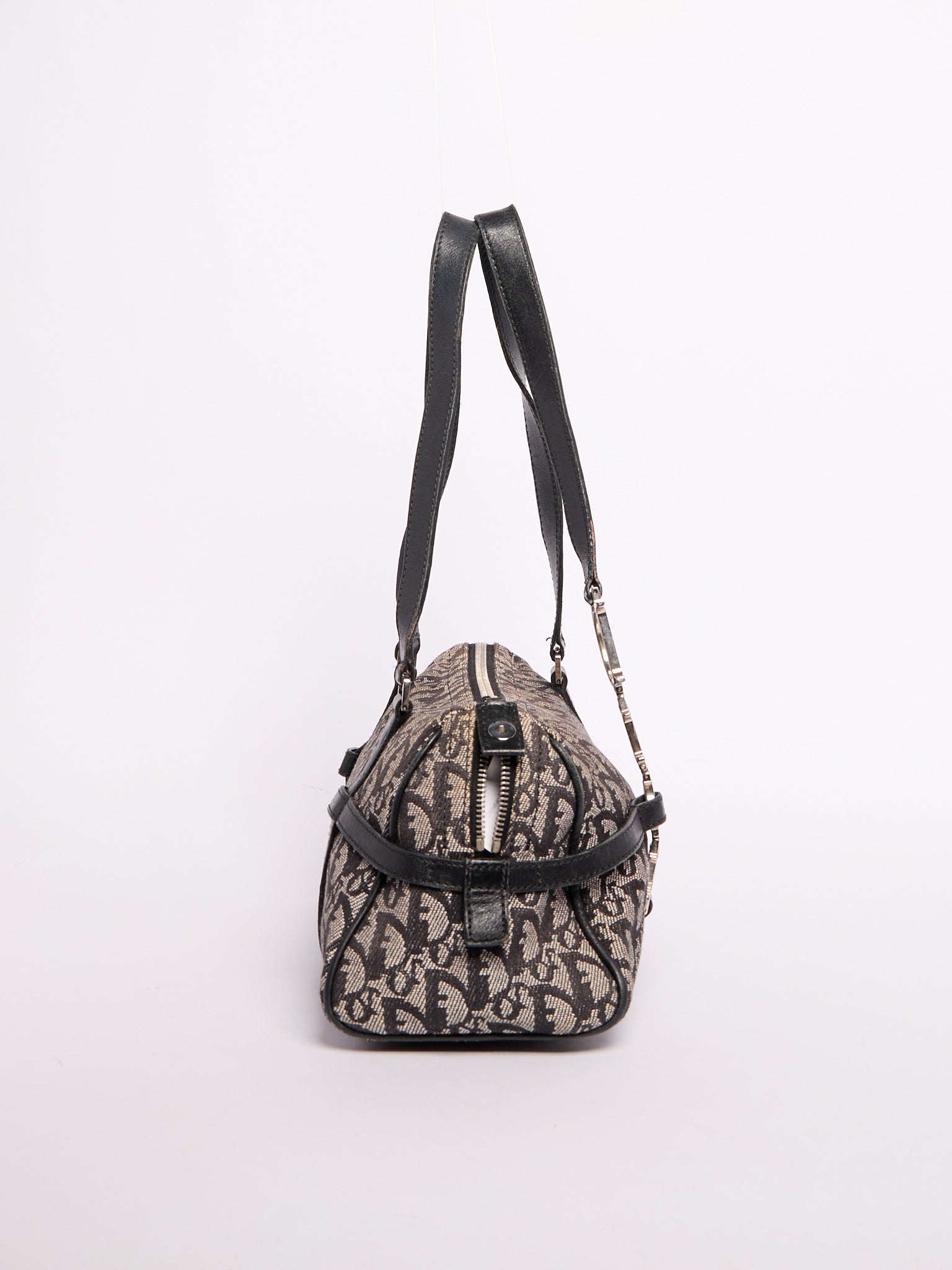 Christian Dior Navy Bowler Trotter Handbag