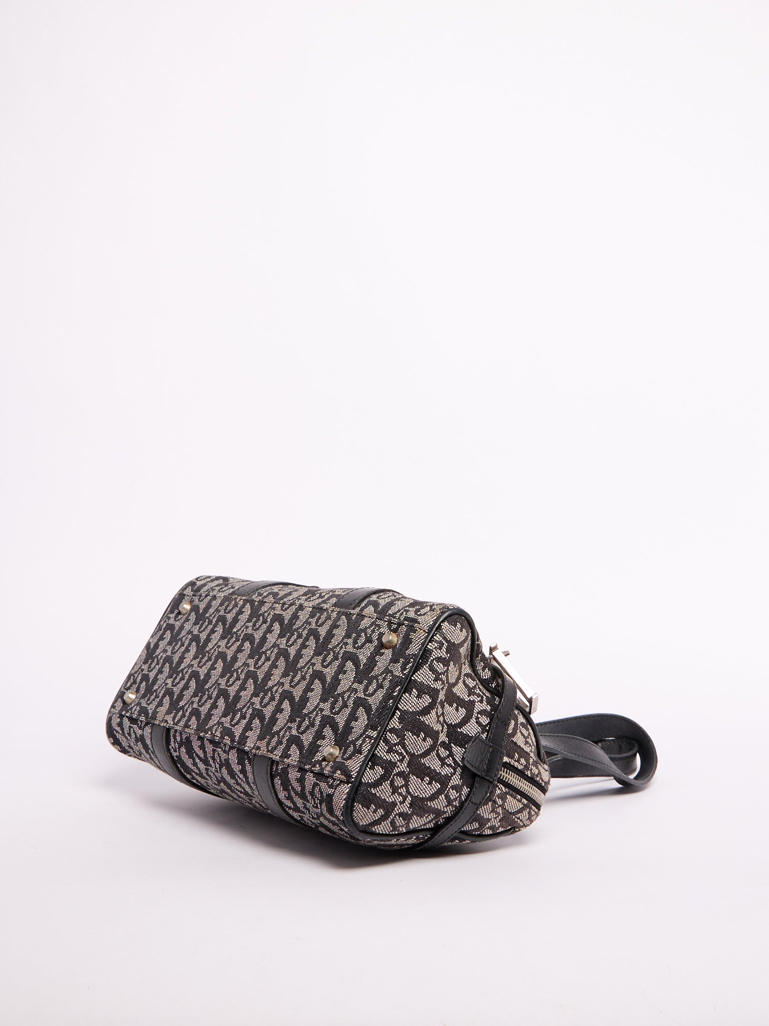 Christian Dior Navy Bowler Trotter Handbag