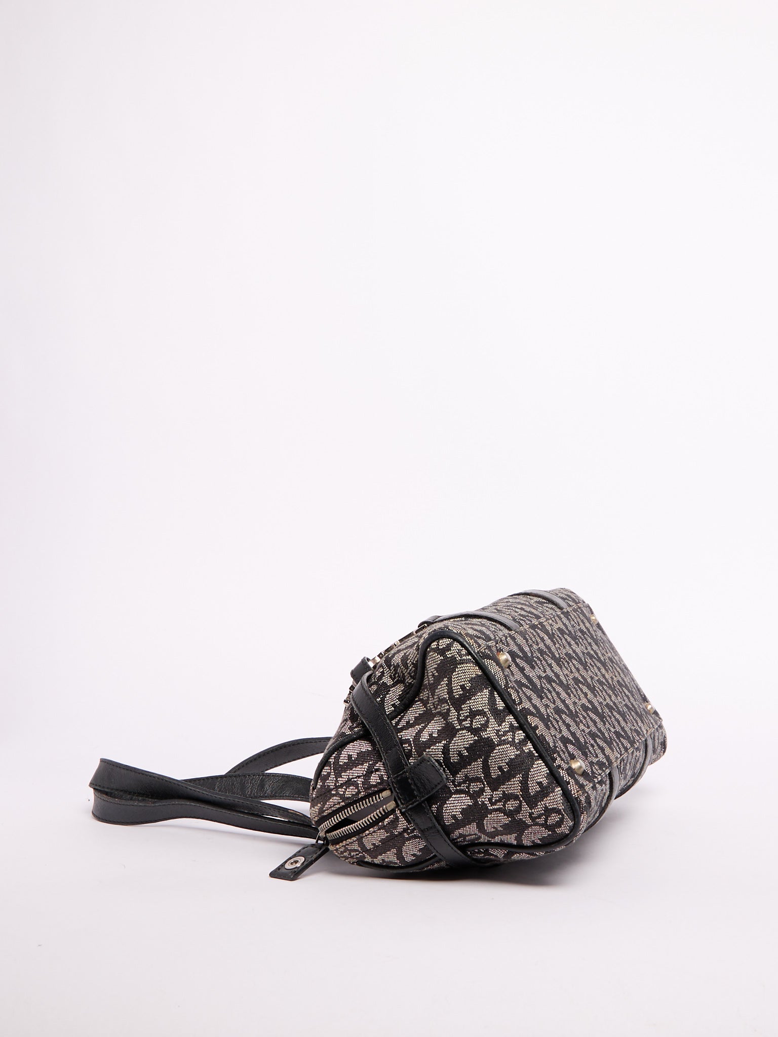 Christian Dior Navy Bowler Trotter Handbag