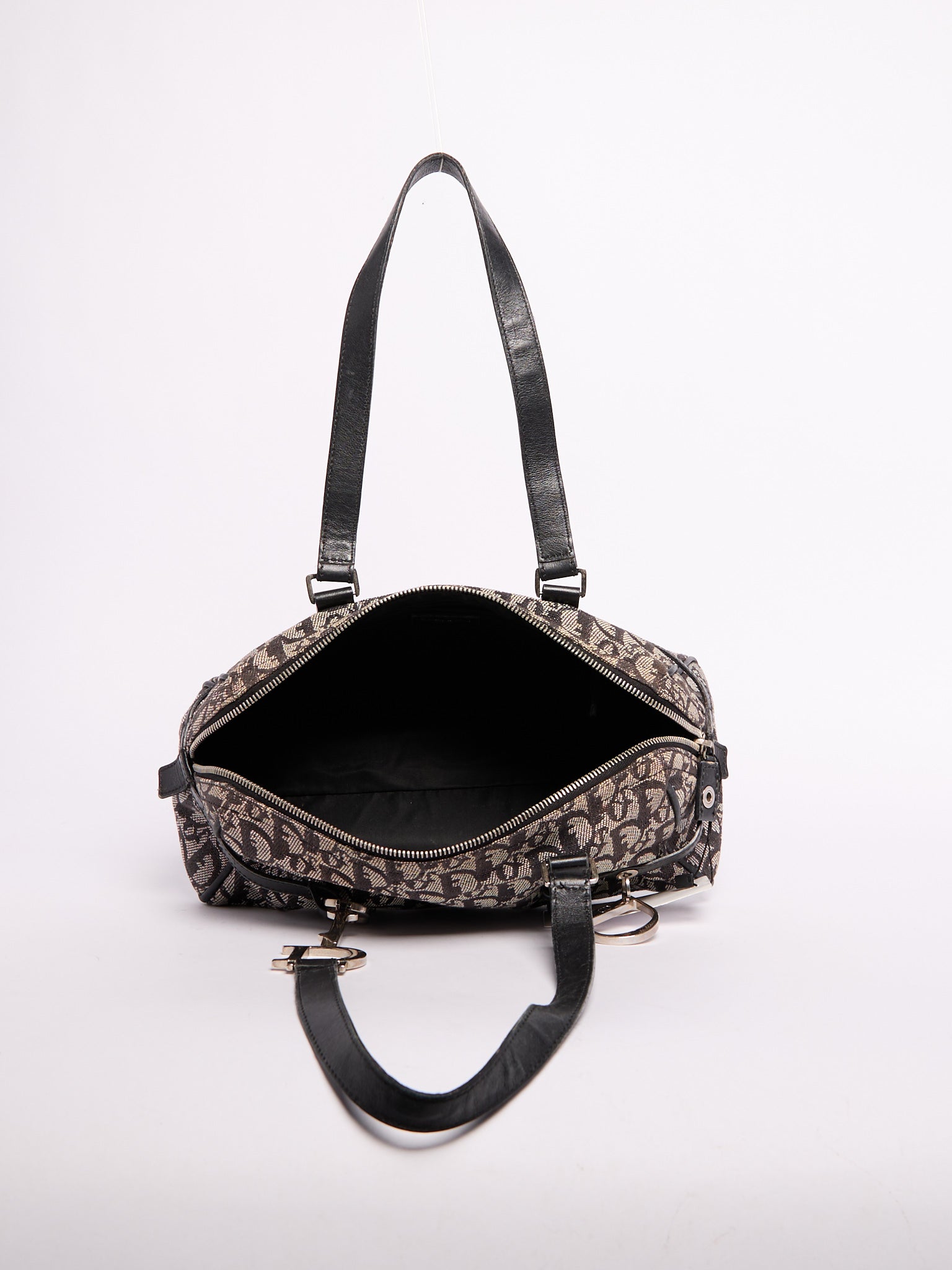 Christian Dior Navy Bowler Trotter Handbag