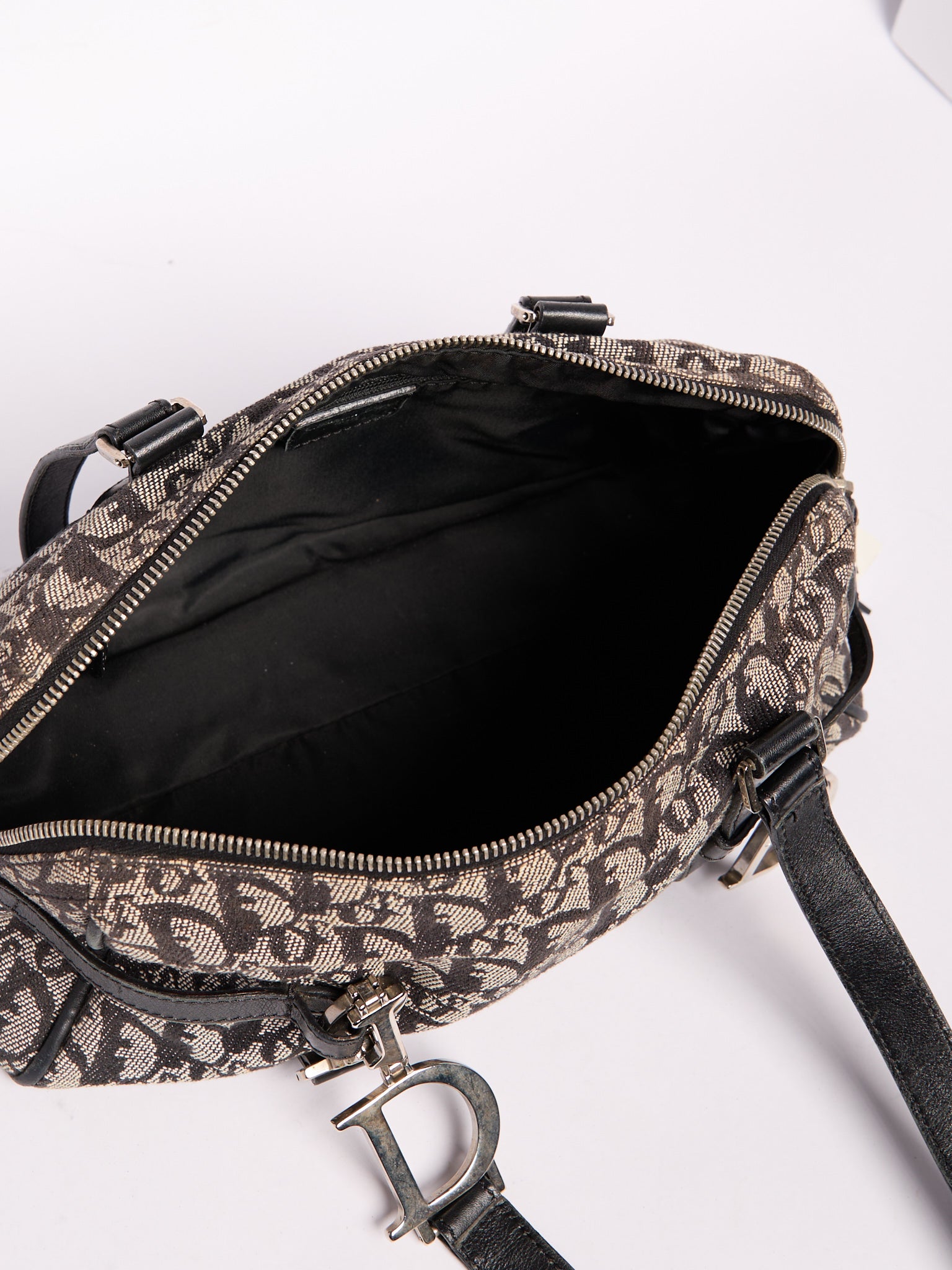 Christian Dior Navy Bowler Trotter Handbag