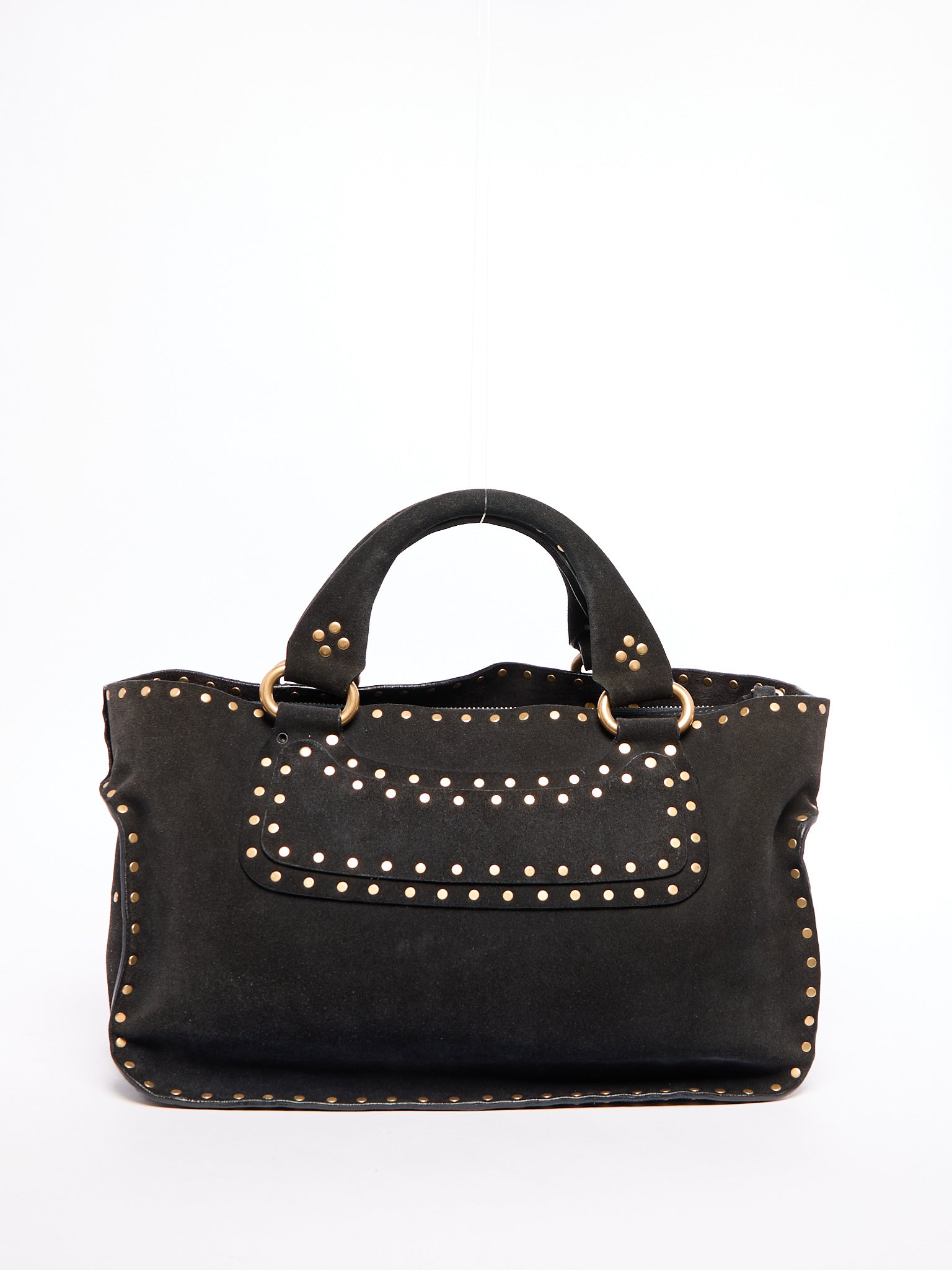 Celine Black Suede Boogie Bag w/ Studs