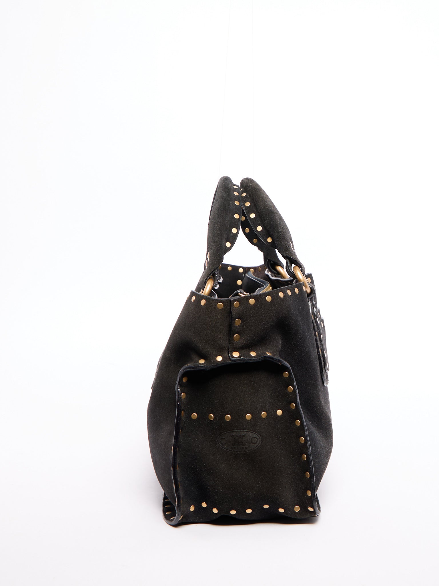 Celine Black Suede Boogie Bag w/ Studs