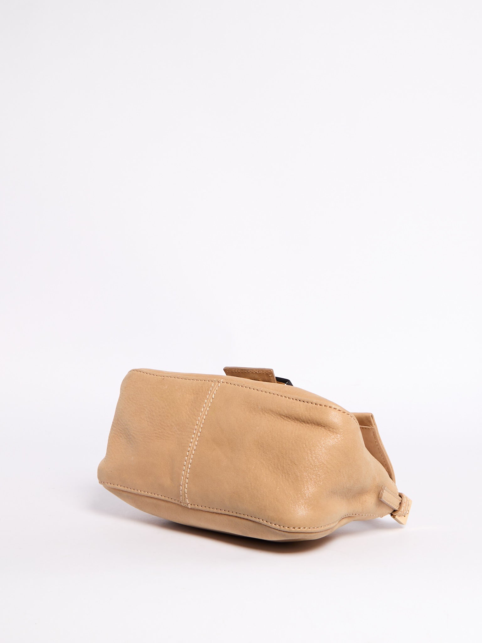 Fendi Beige Leather Mini Baguette w/ Chain