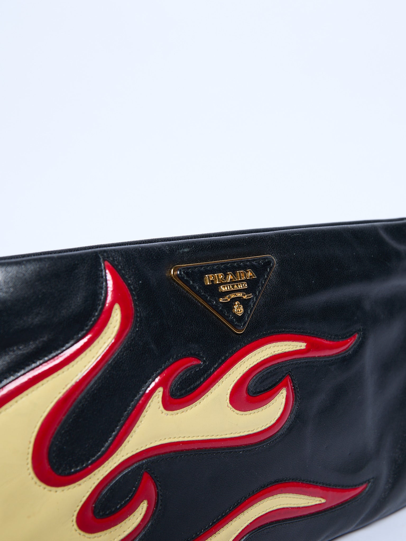 2000's Prada Leather Flame Clutch