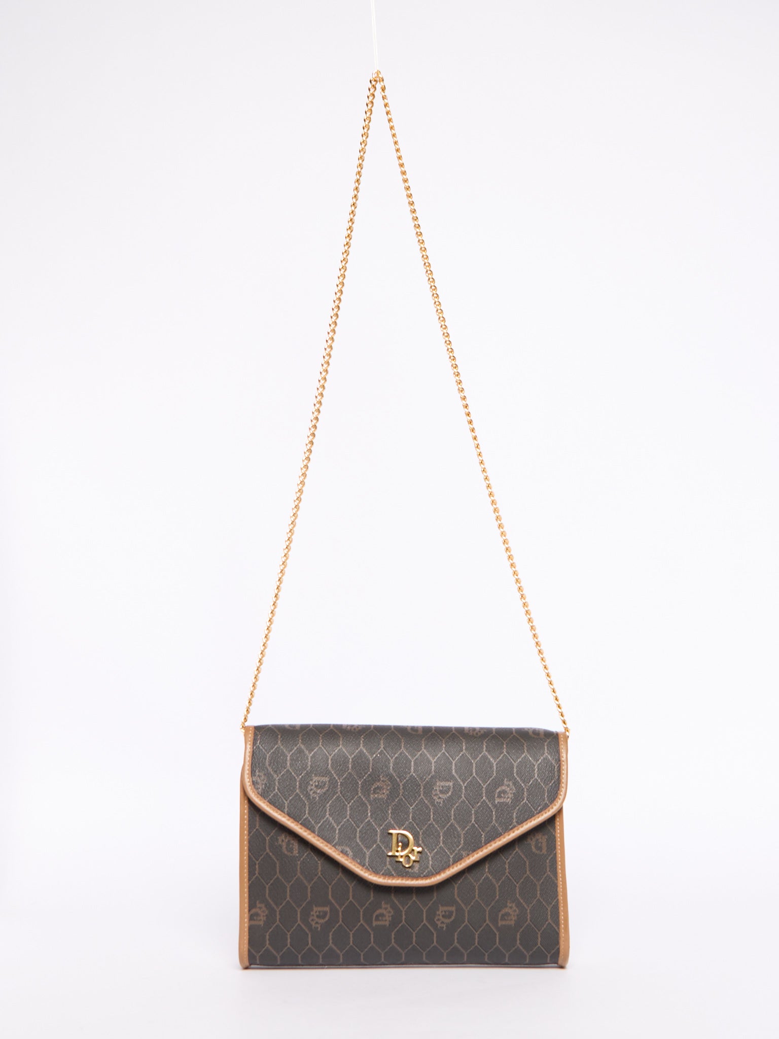 Christian Dior Black Honeycomb Canvas Crossbody Bag