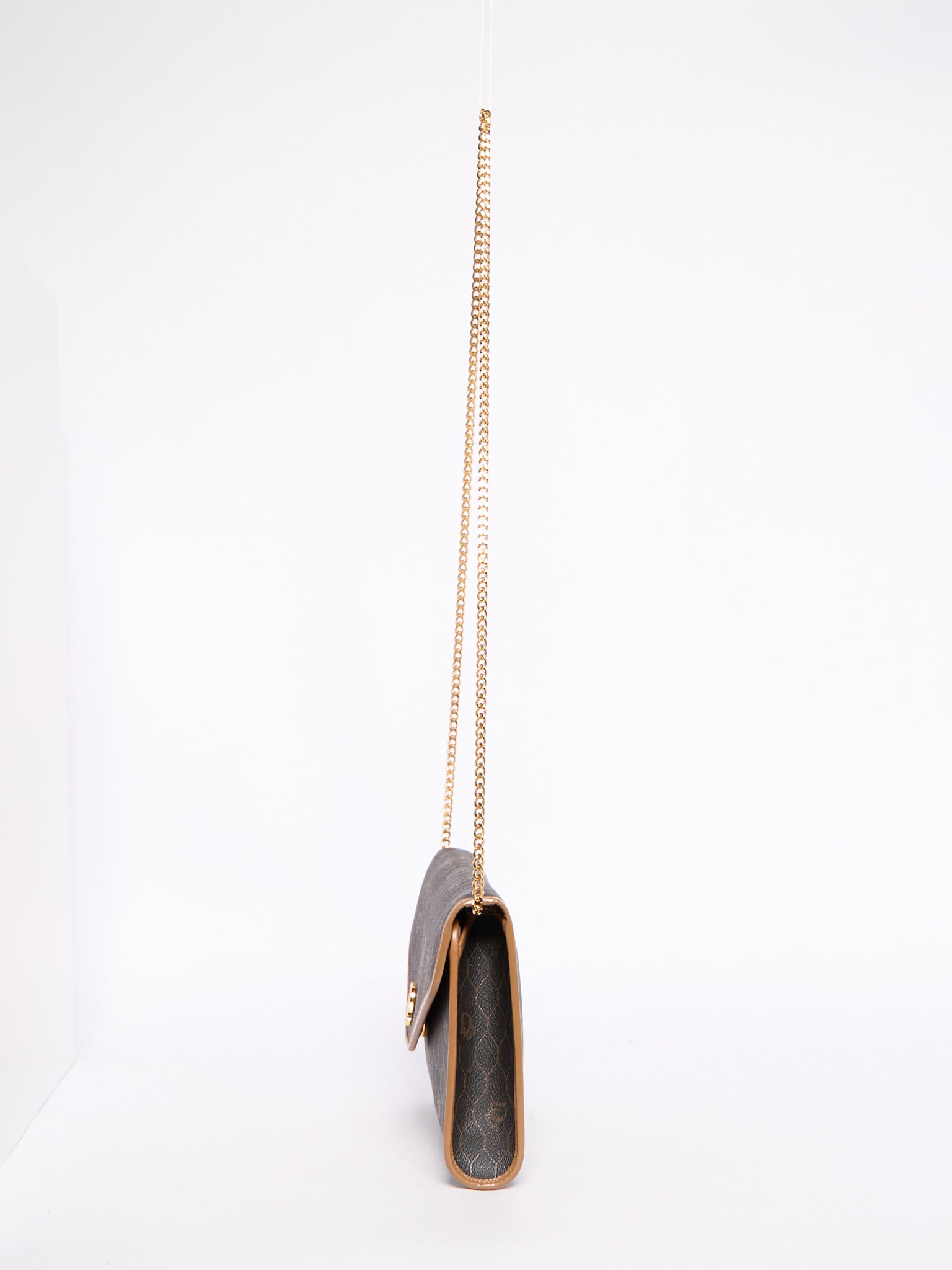 Christian Dior Black Honeycomb Canvas Crossbody Bag