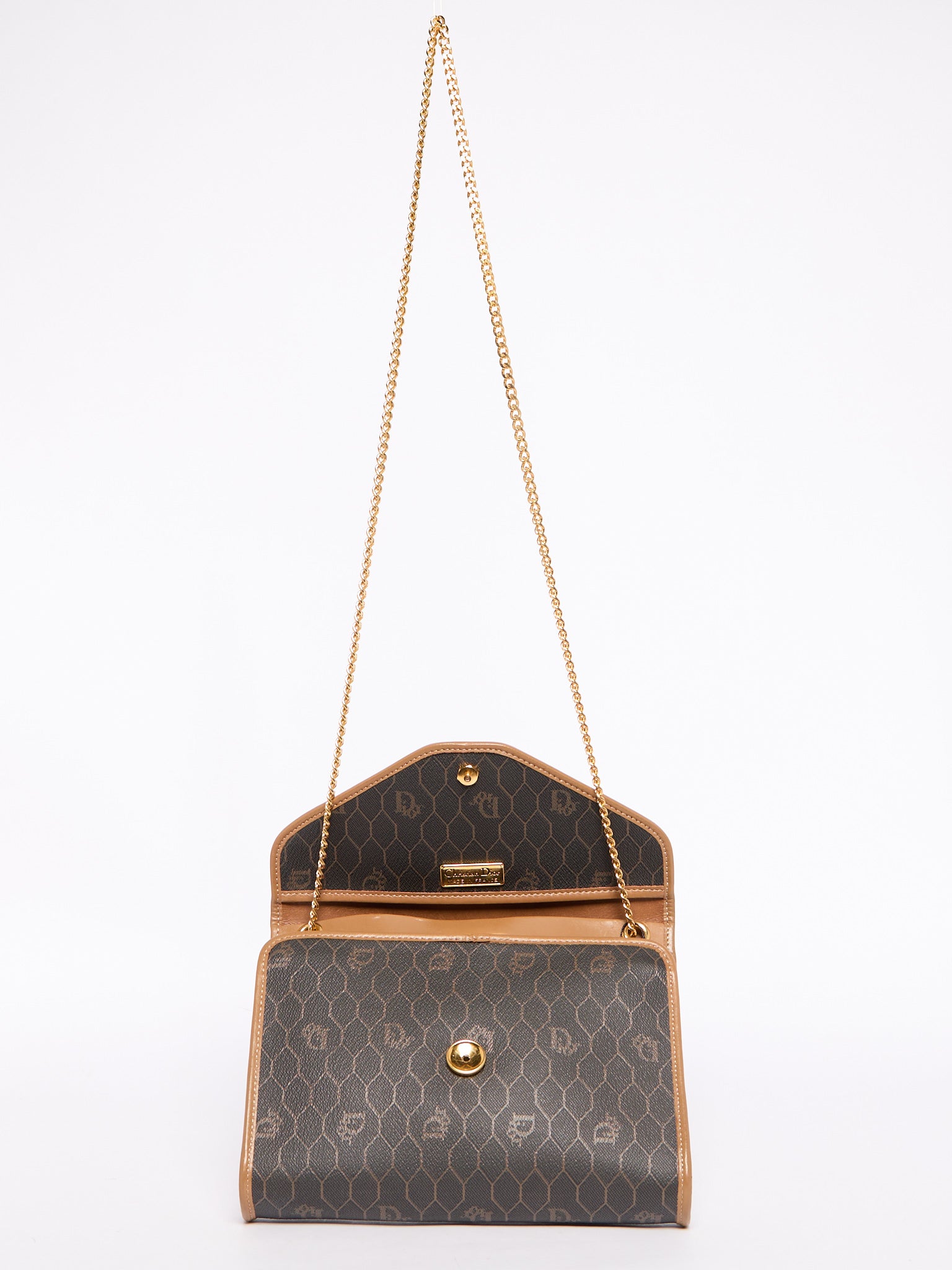 Christian Dior Black Honeycomb Canvas Crossbody Bag