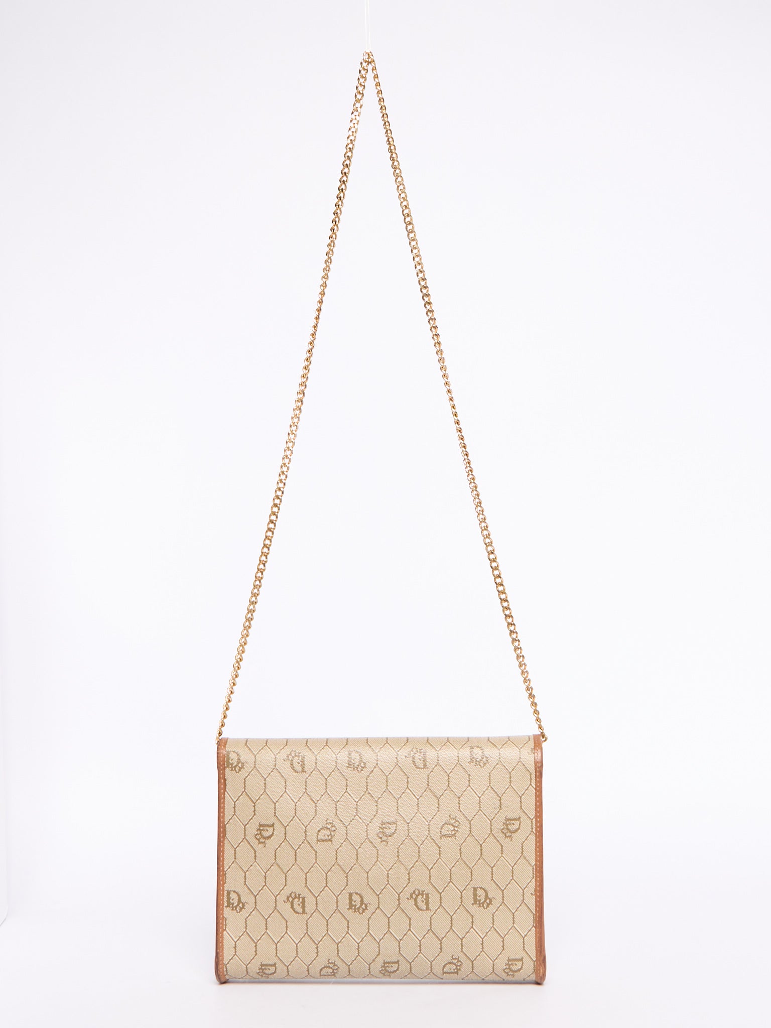 Christian Dior Beige Honeycomb Canvas Crossbody Bag