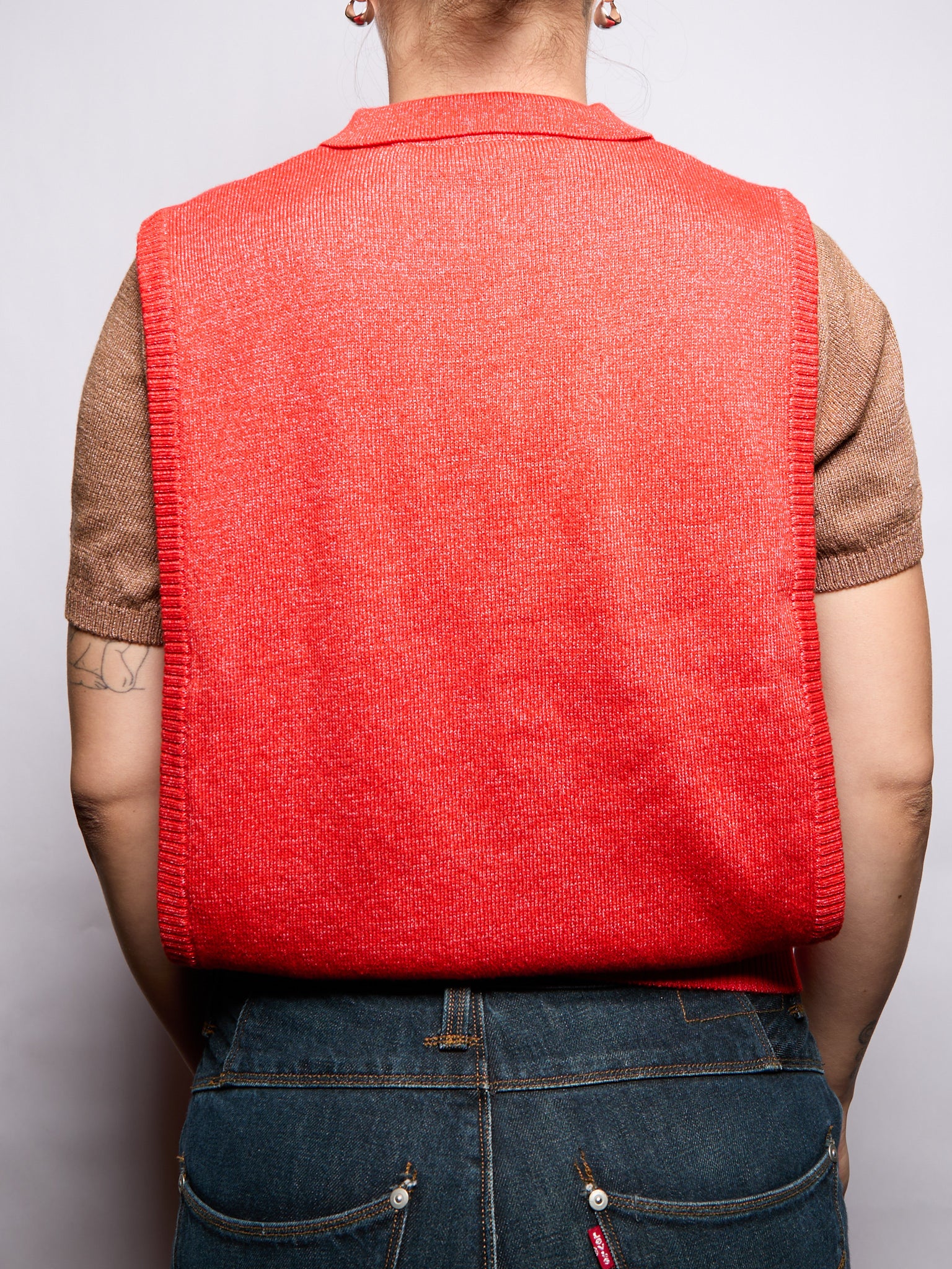 Christian Dior Brown Red Knit Polo