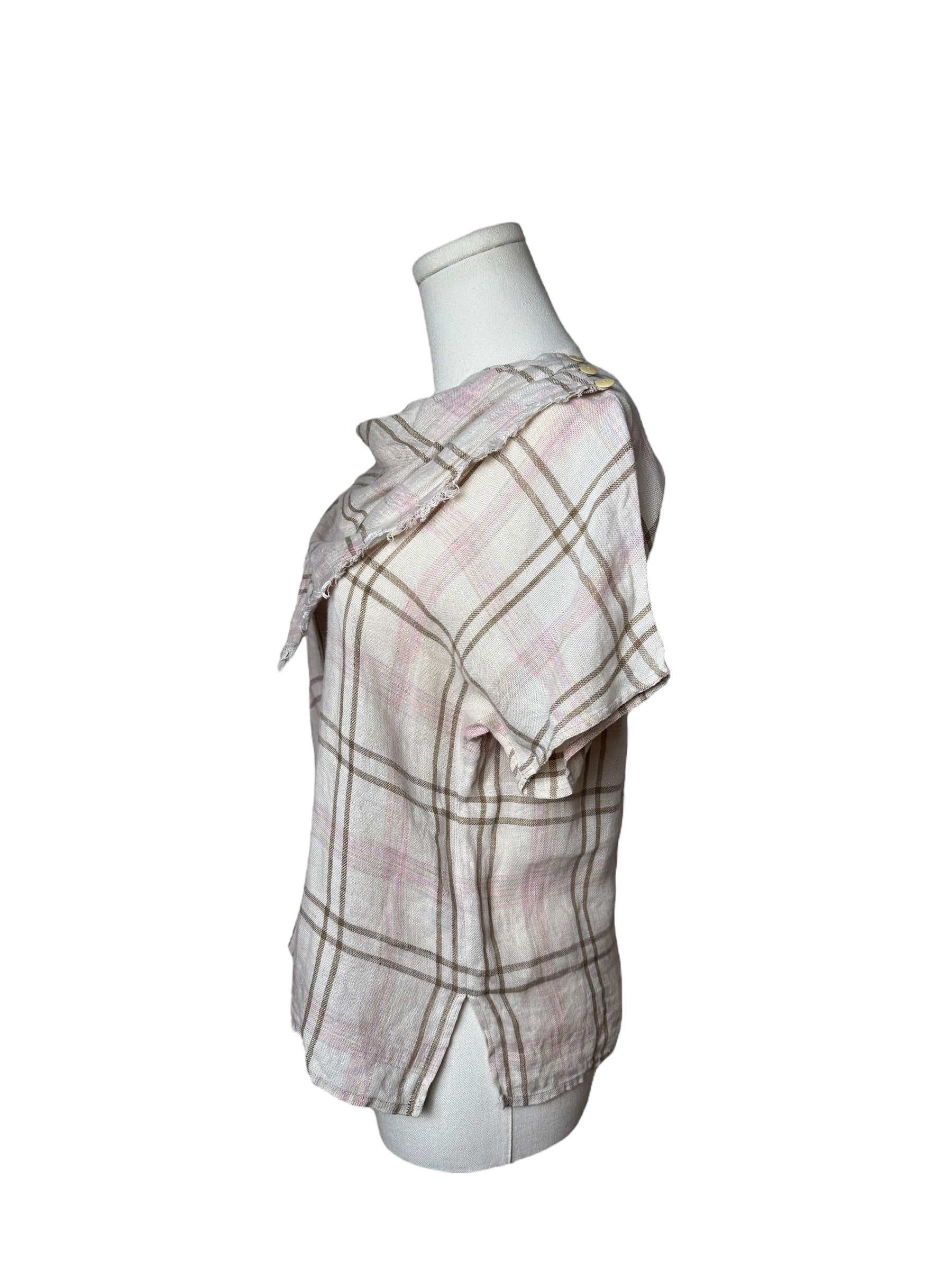 Chloe Linen Checkered Top