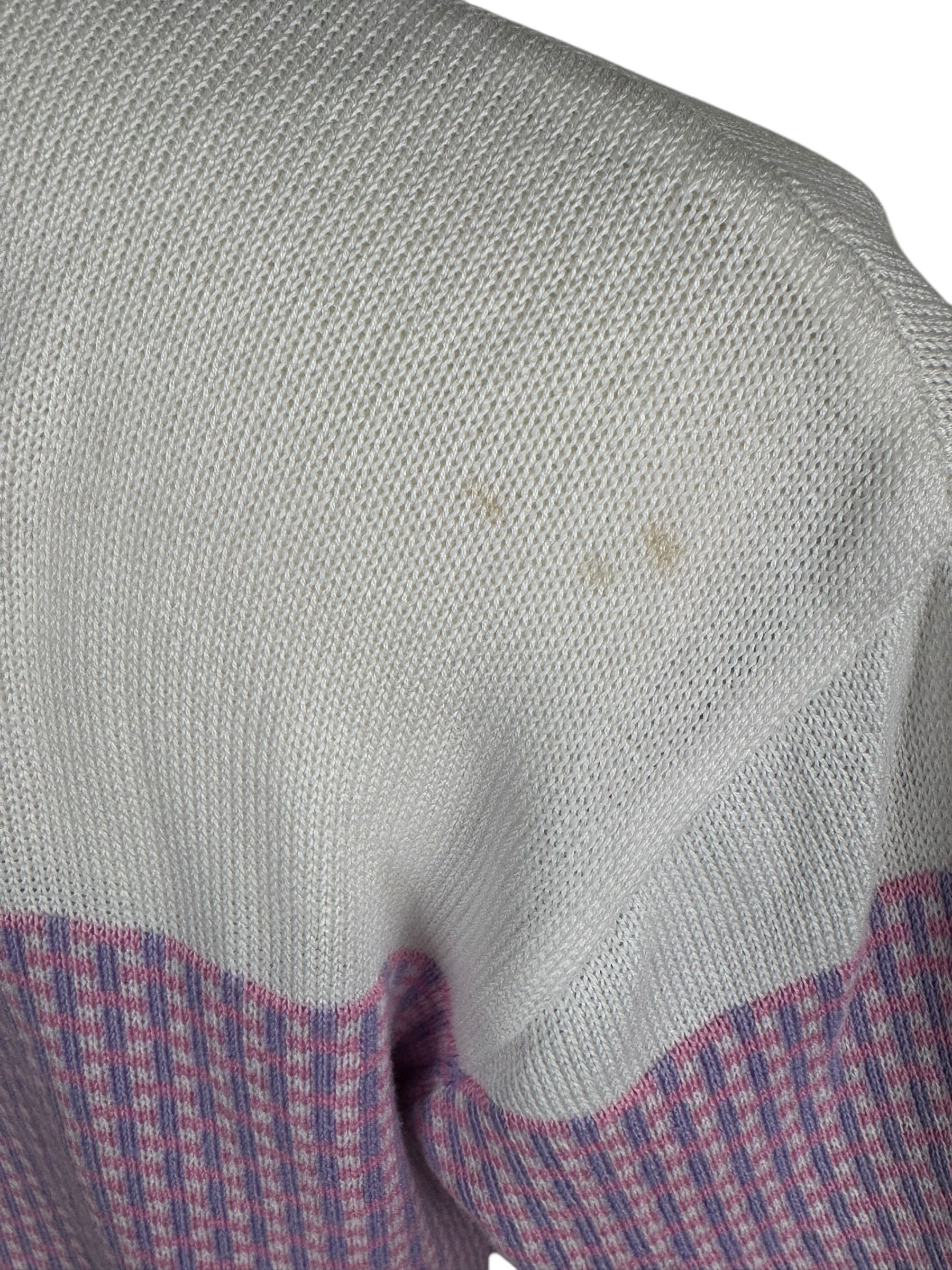 Christian Dior Sports White and Purple Knit Polo
