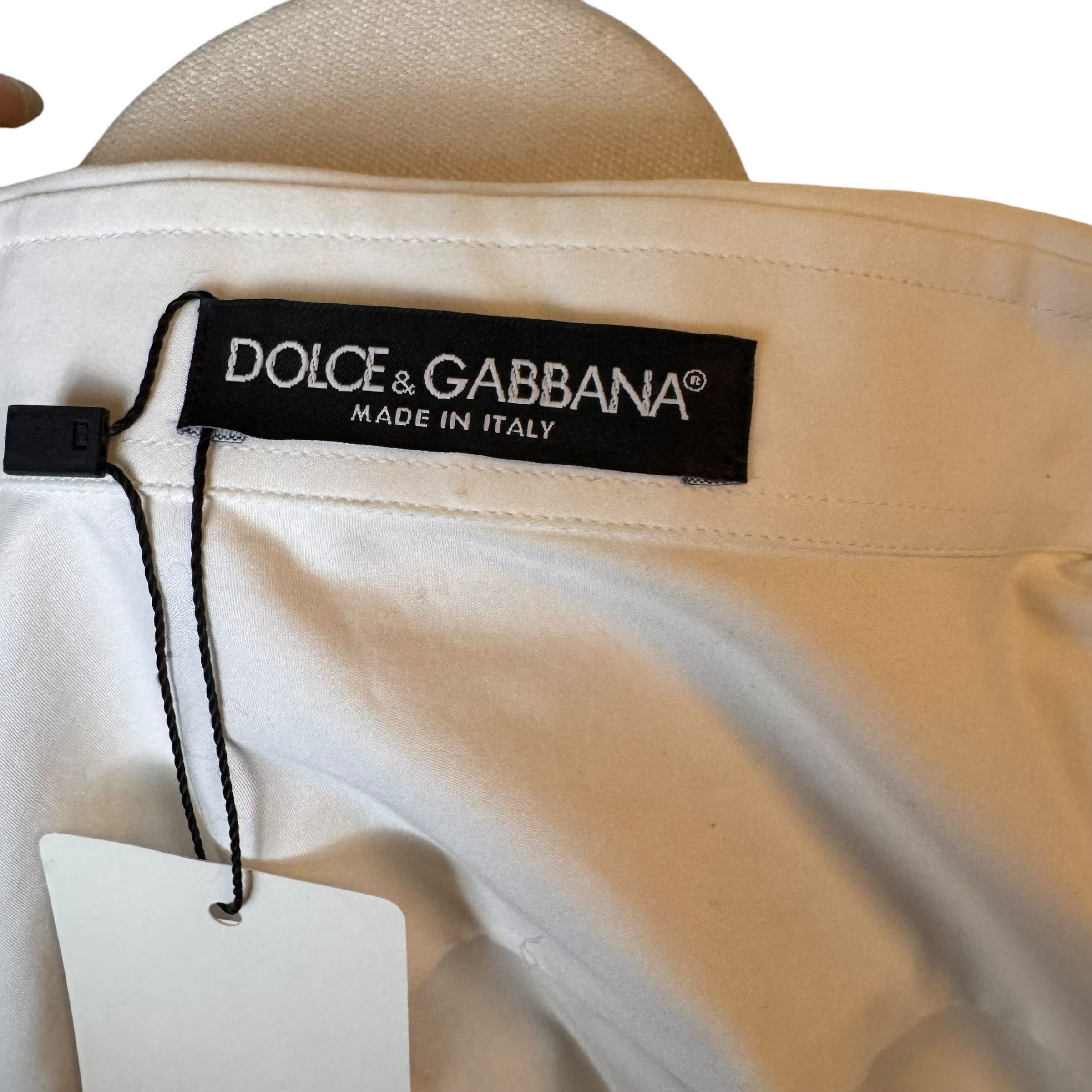 Dolce & Gabbana White Ruffle Long Sleeve Blouse