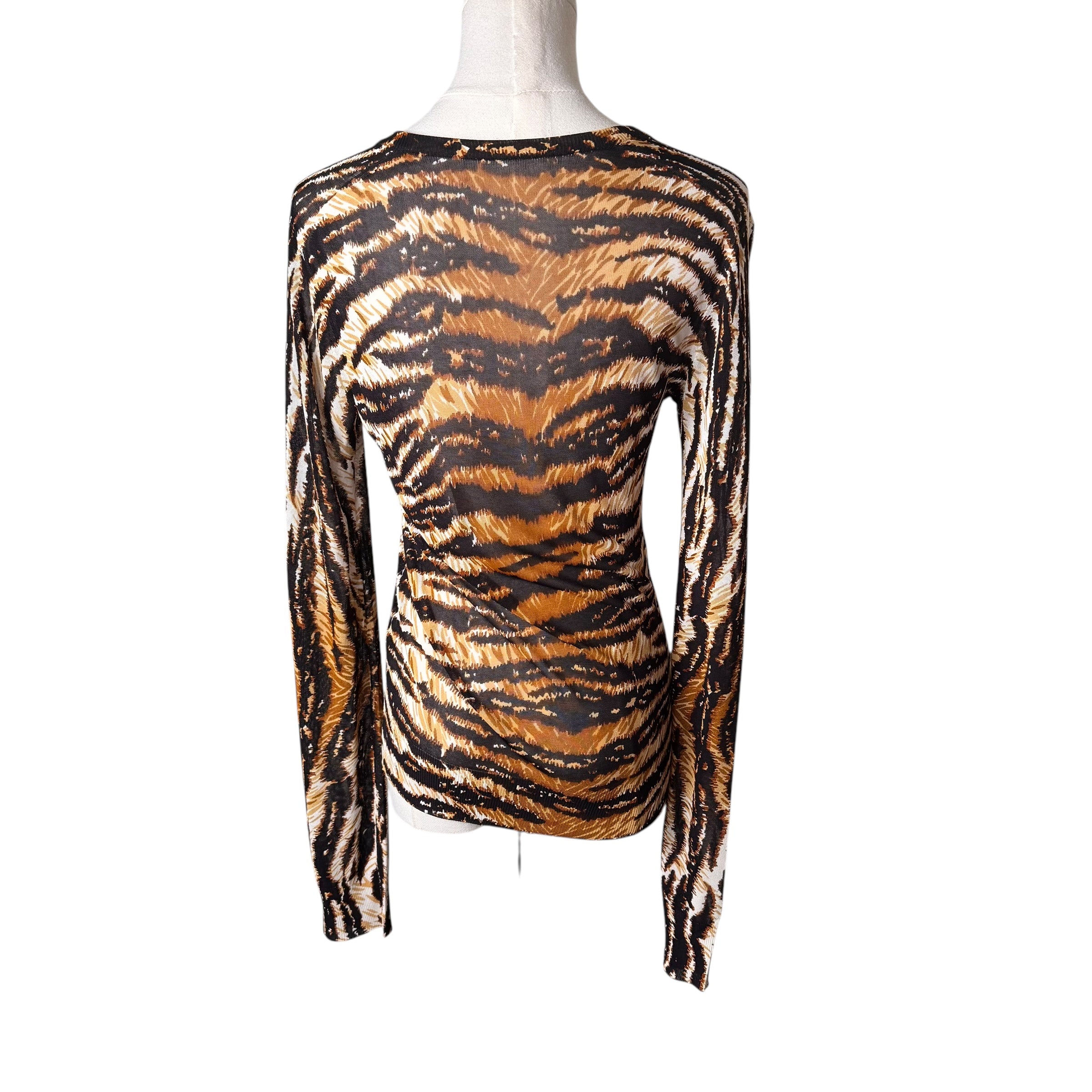 Dolce & Gabbana Cheetah Print Mesh Long Sleeve