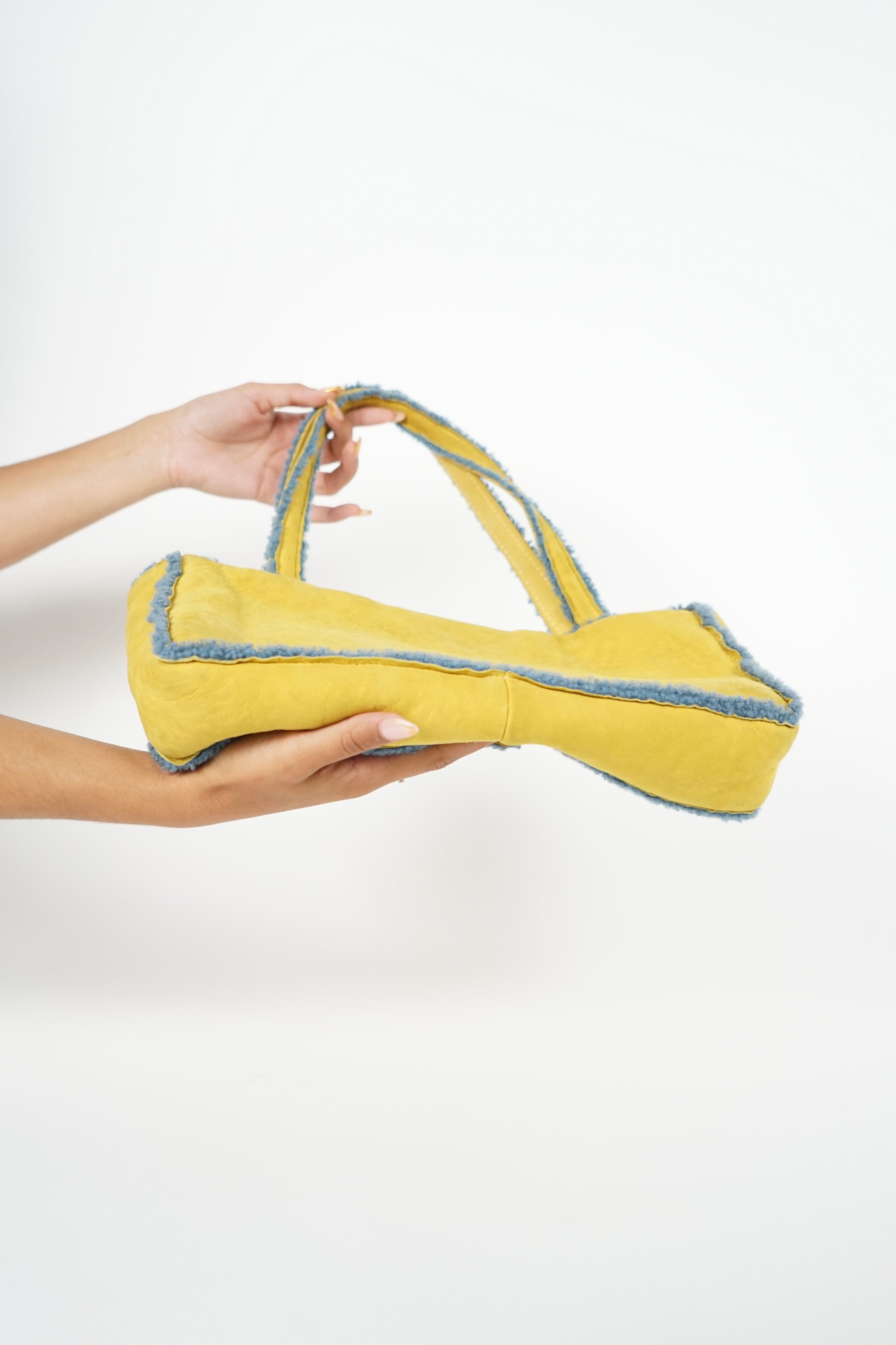 Chanel Yellow Shearling Bag