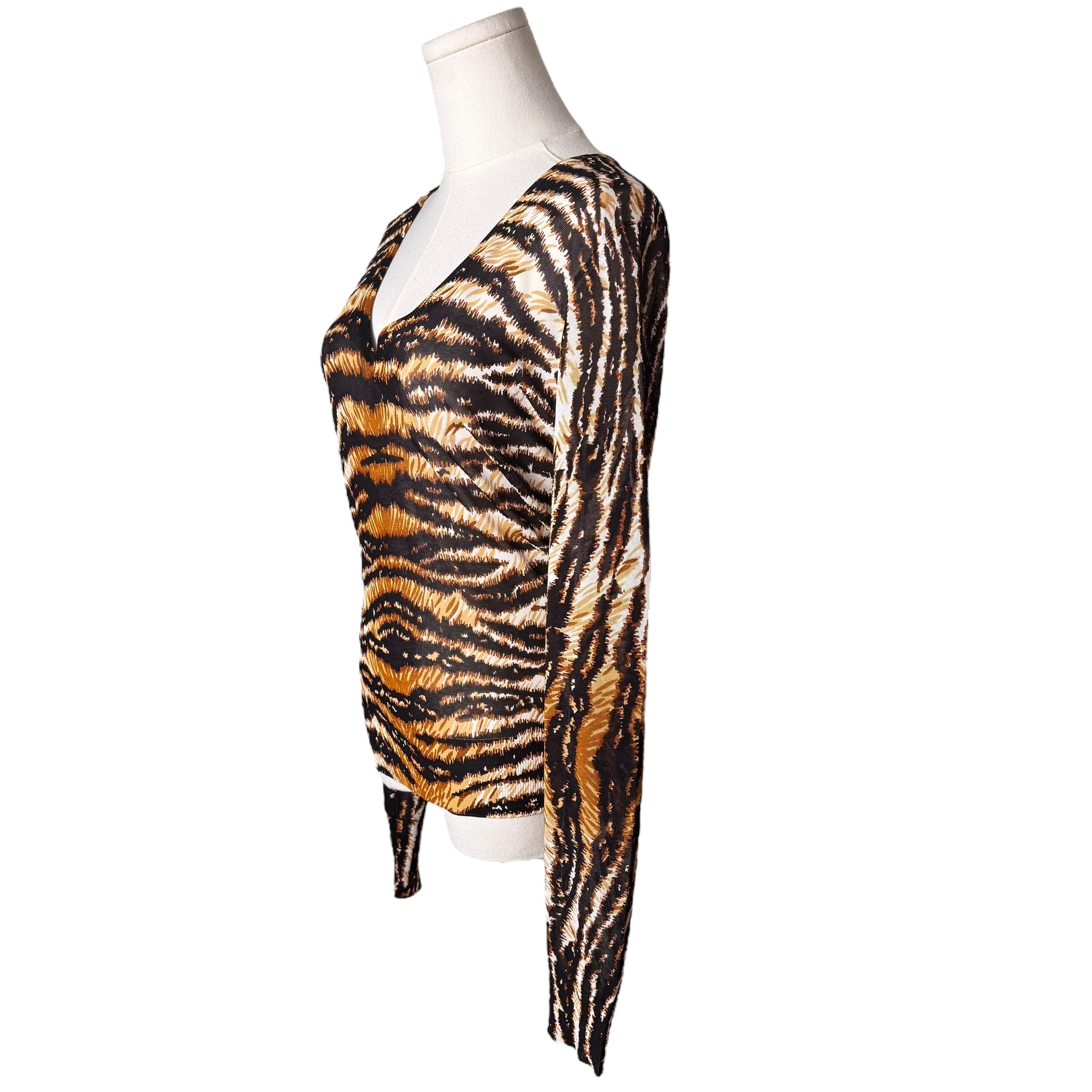 Dolce & Gabbana Cheetah Print Mesh Long Sleeve