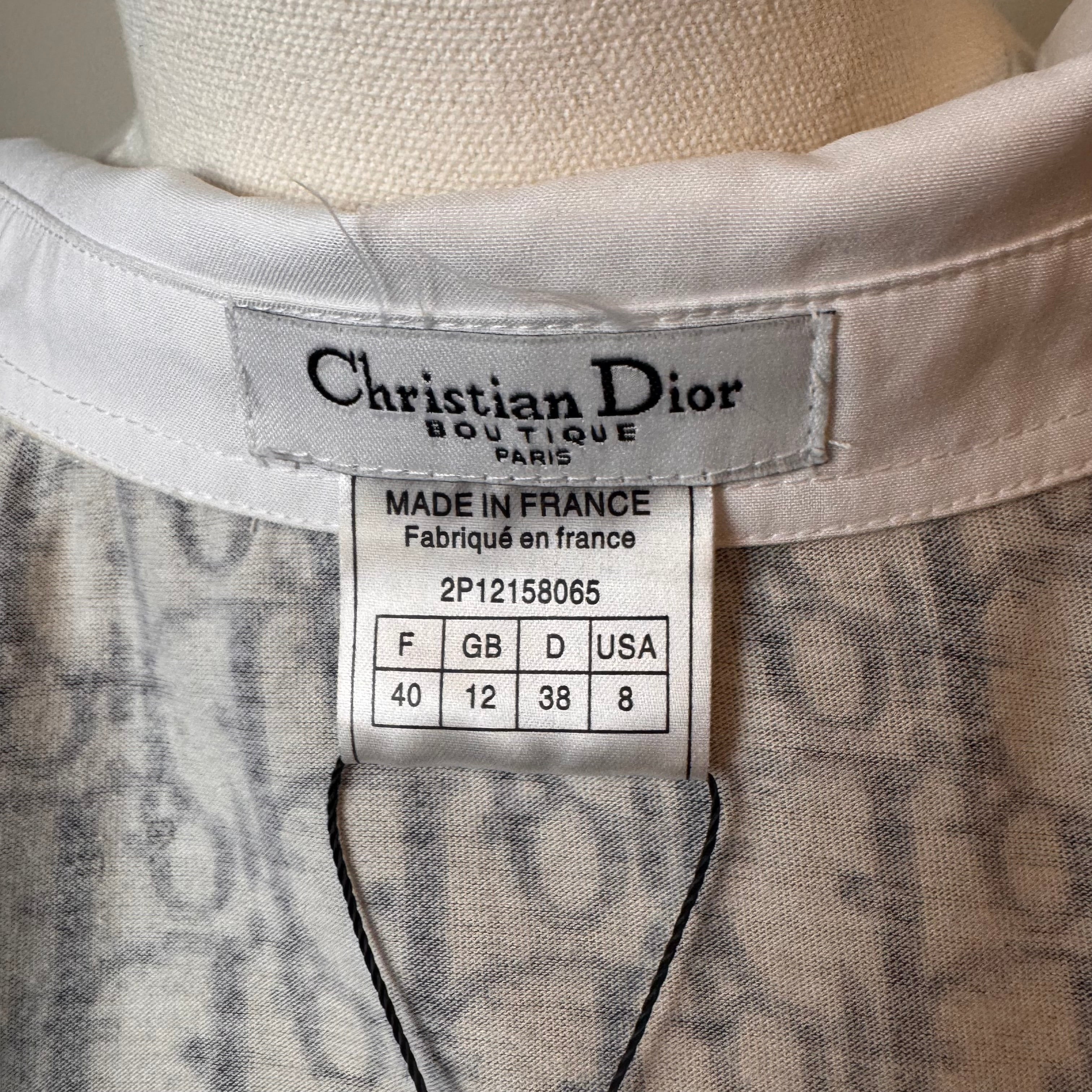 Dior Navy Trotter Button Up Top