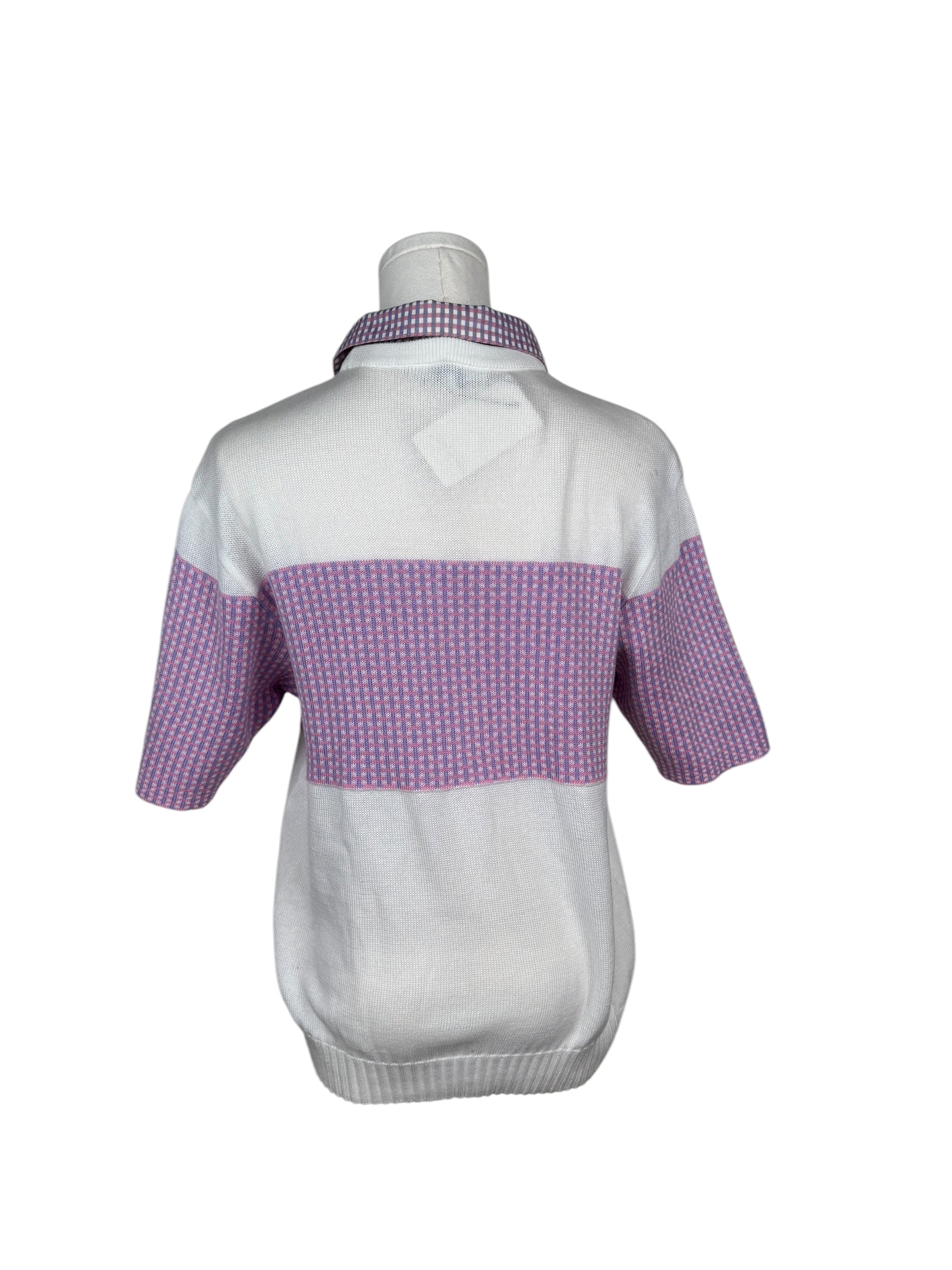 Christian Dior Sports White and Purple Knit Polo