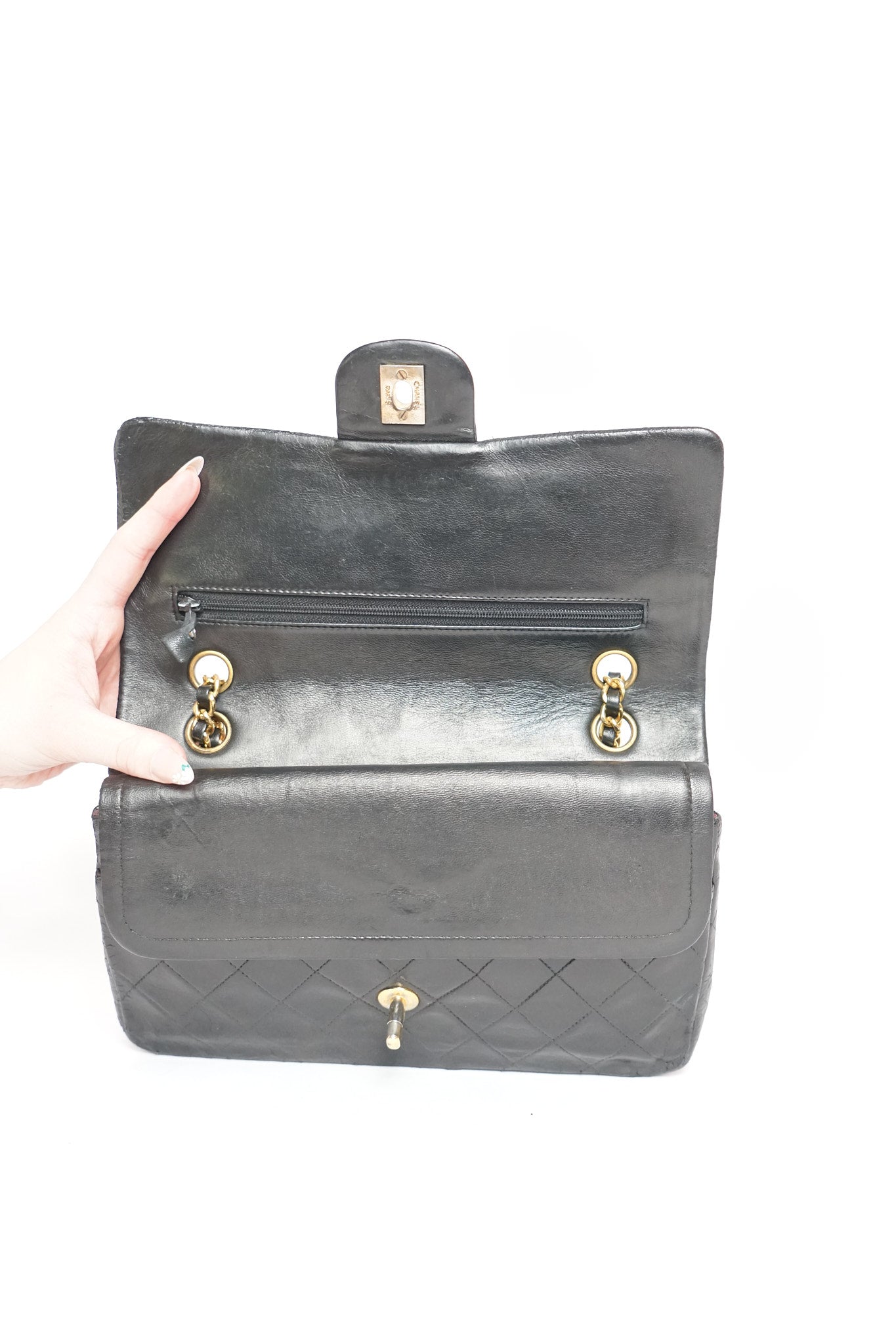 Chanel Black Lambskin Classic Double Flap Bag