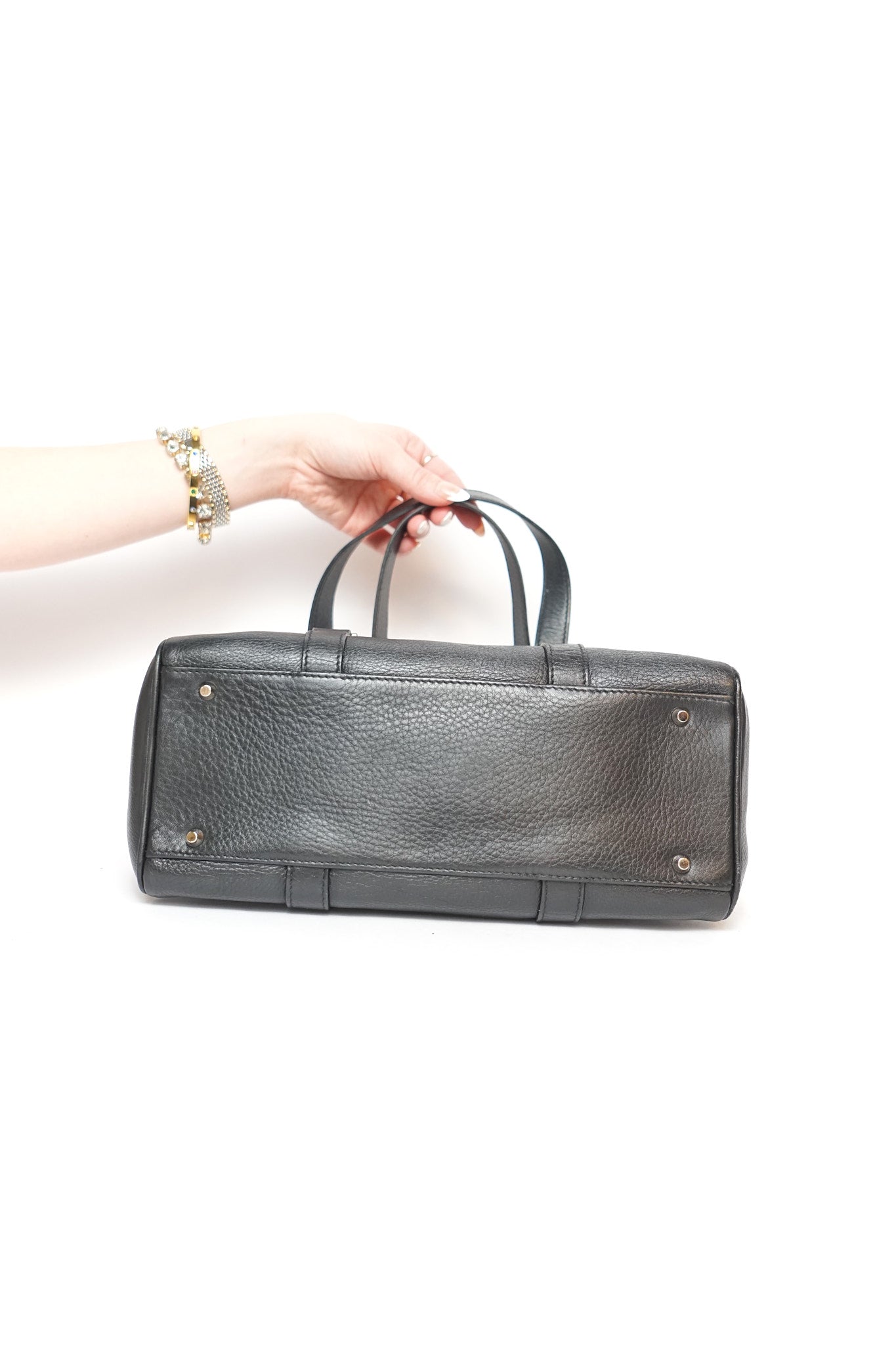 Dior Black Leather Charm Bowler Bag