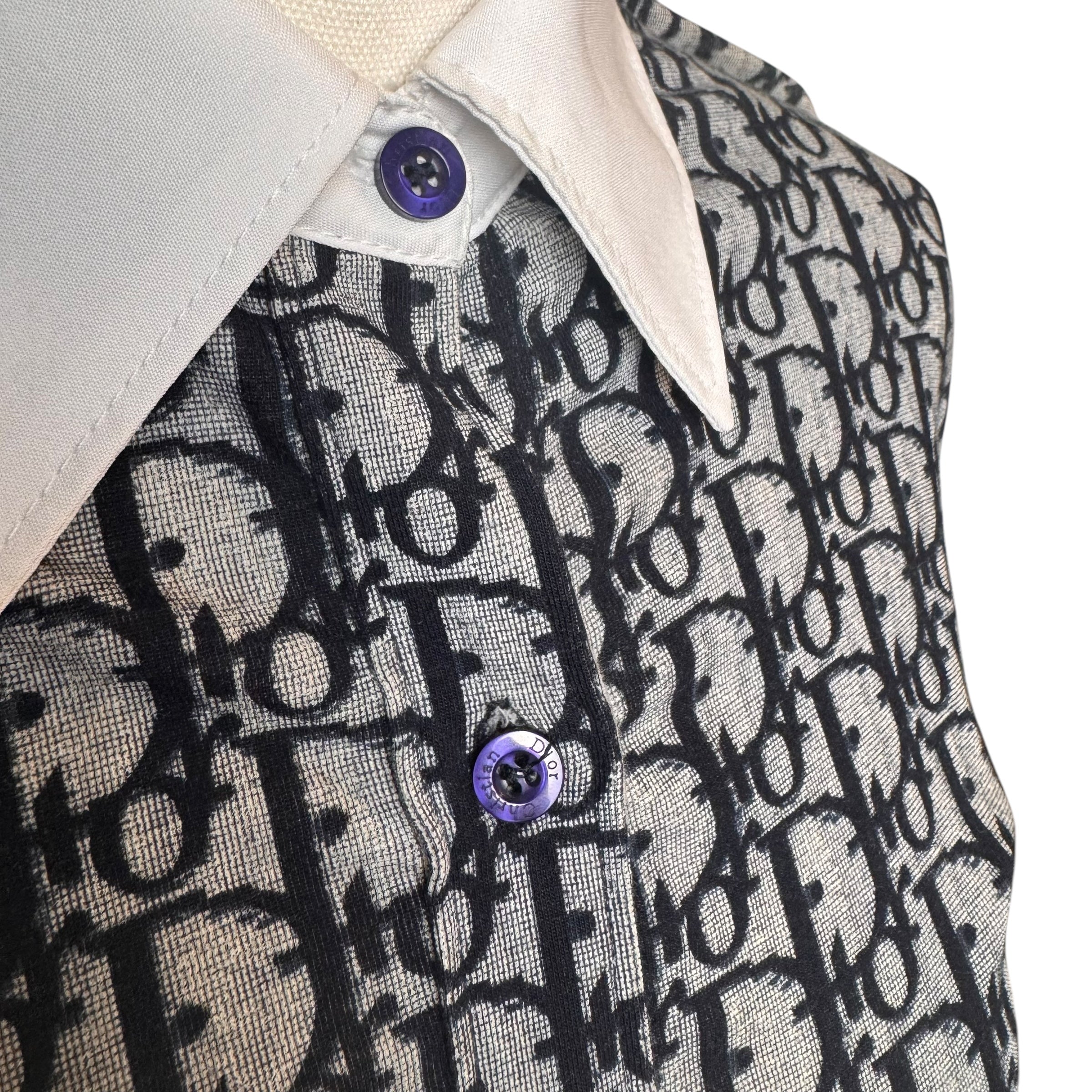 Dior Navy Trotter Button Up Top