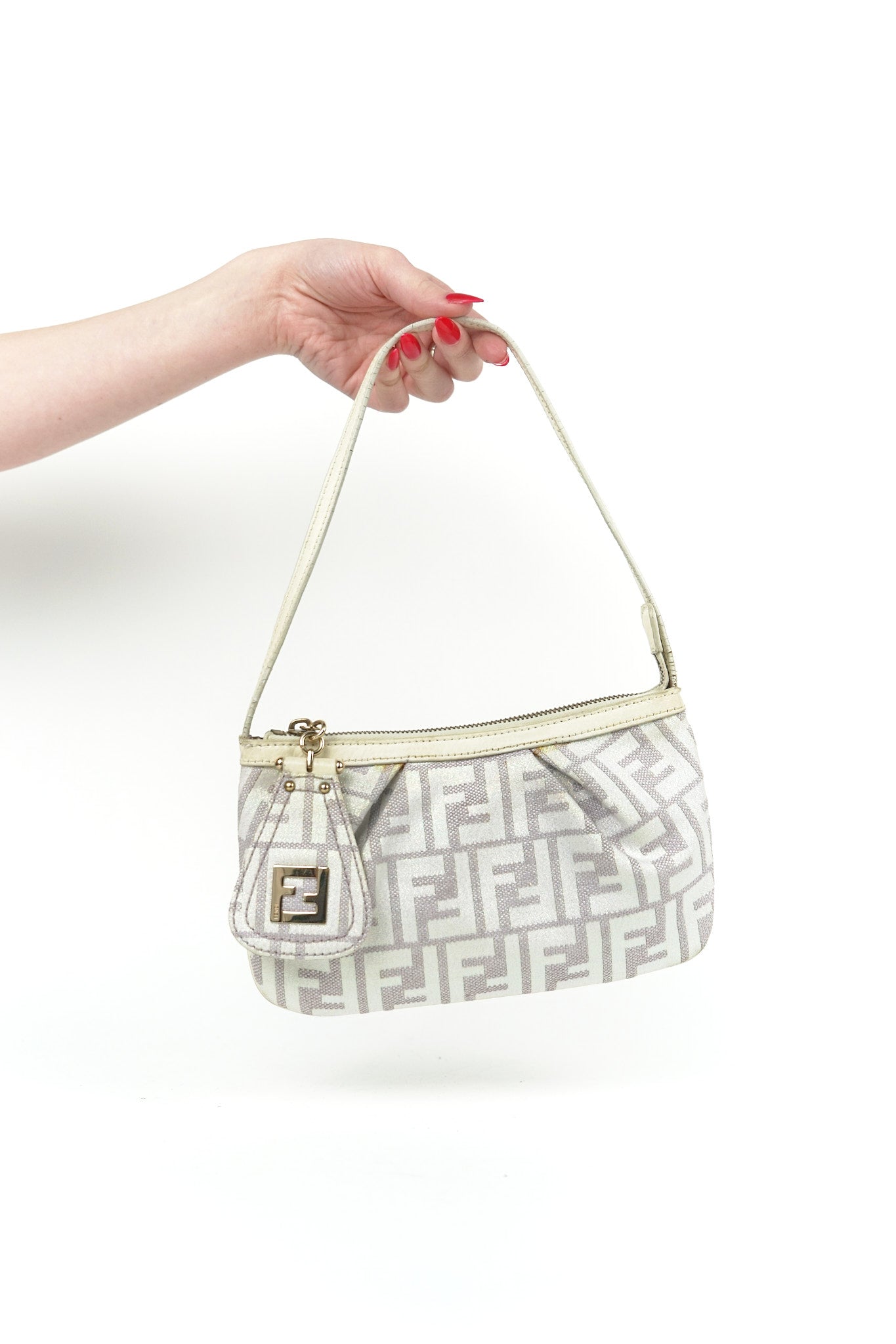 Purple Fendi Zucca Shoulder Bag