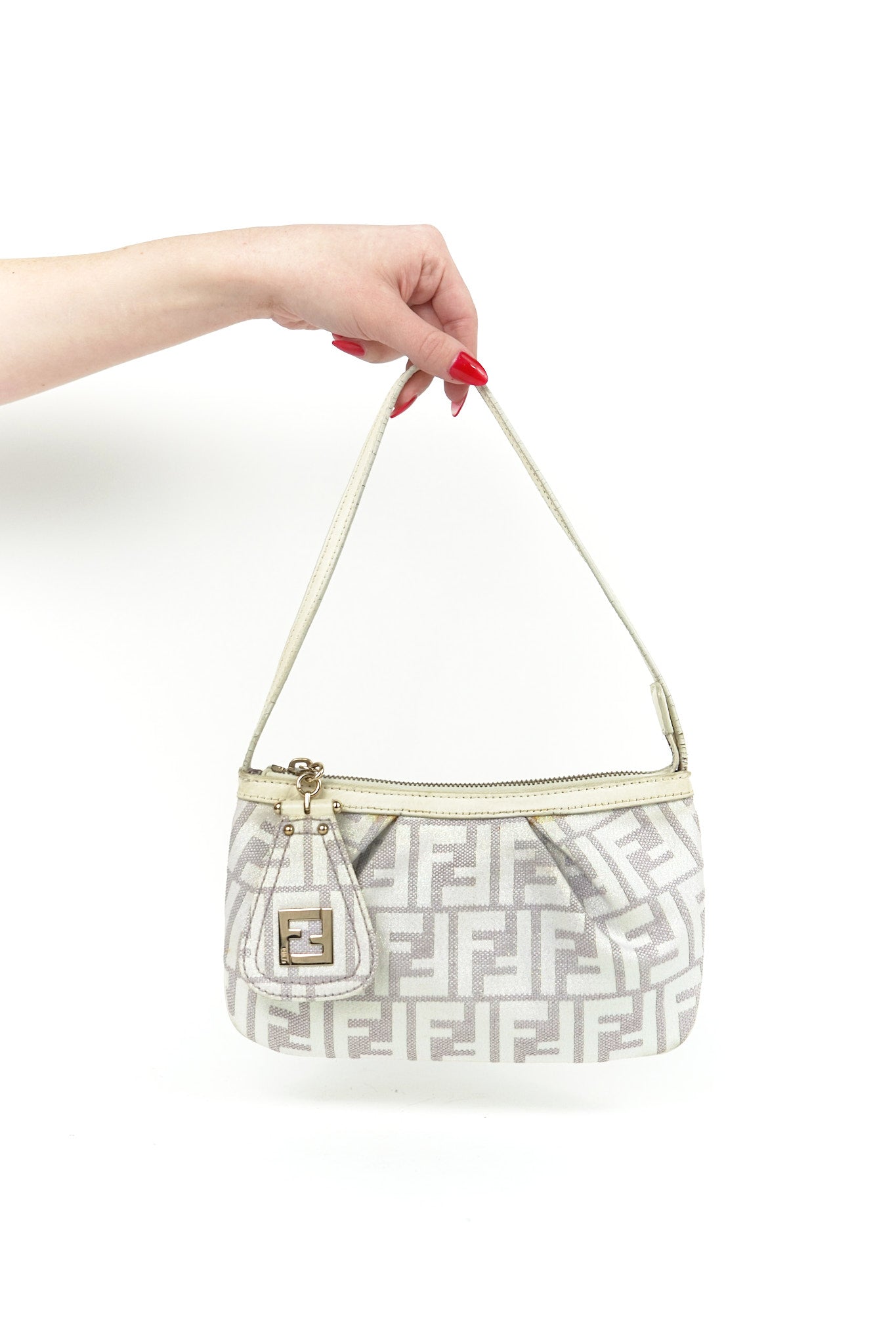 Purple Fendi Zucca Shoulder Bag