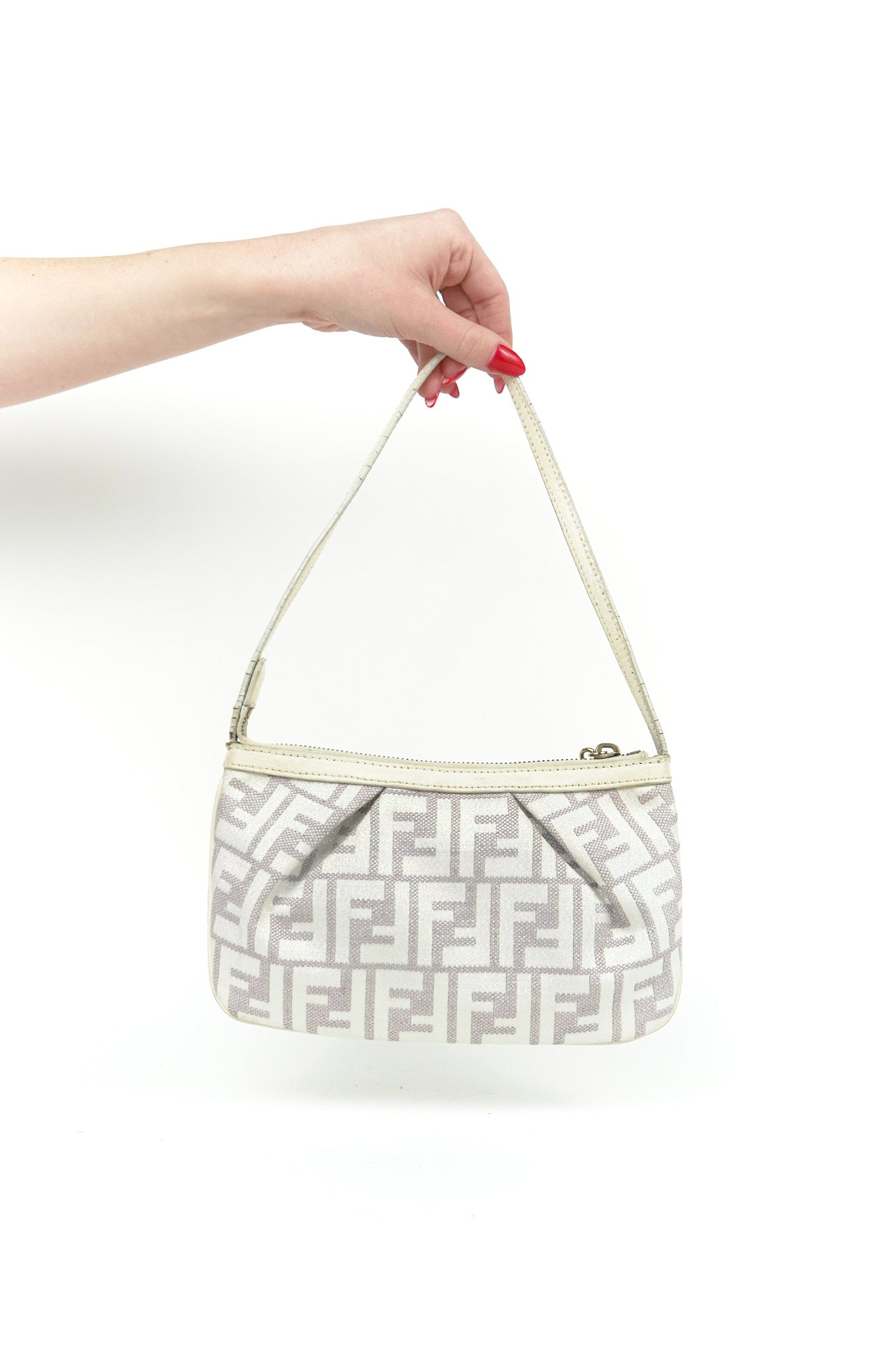 Purple Fendi Zucca Shoulder Bag