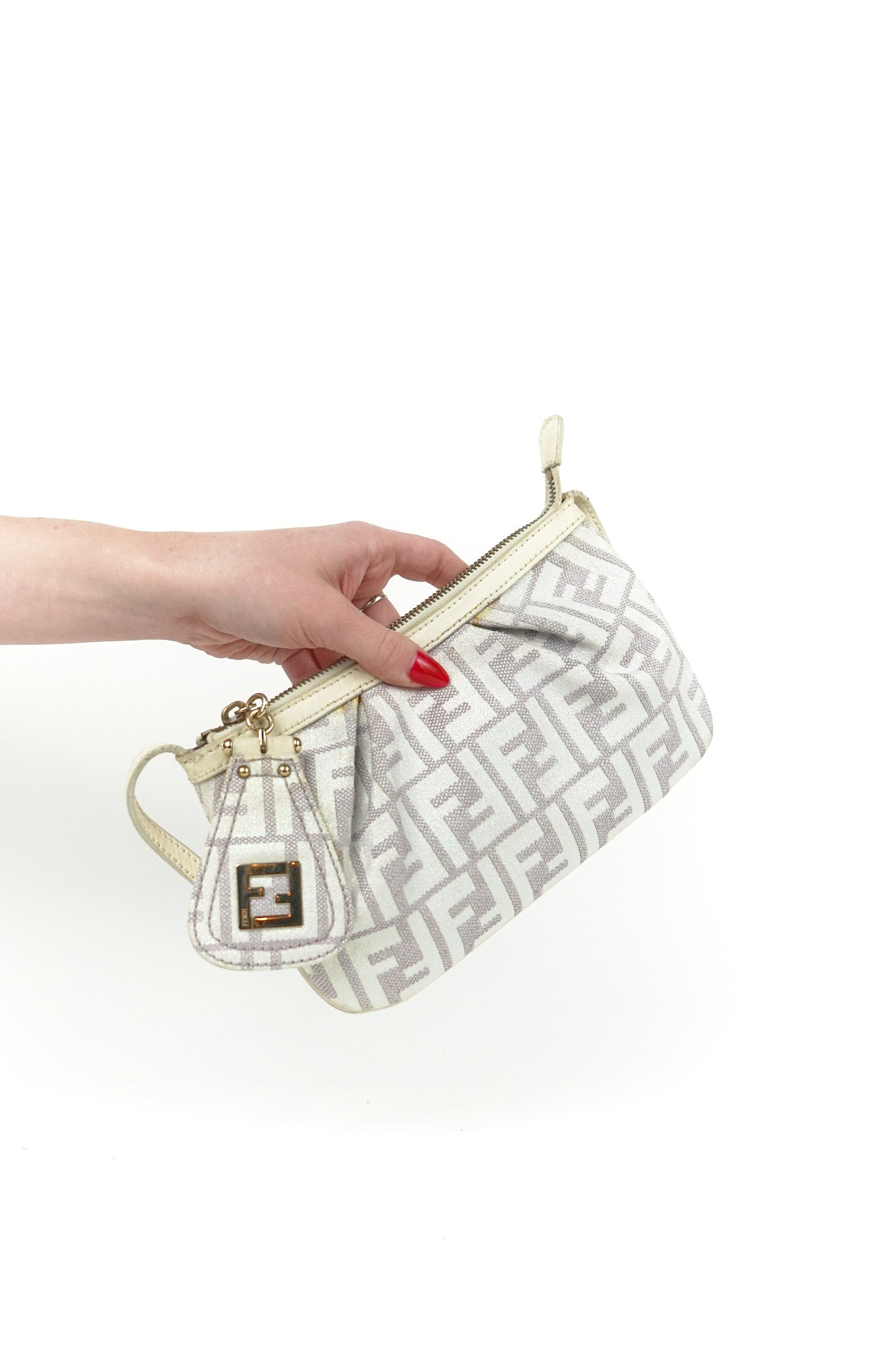 Purple Fendi Zucca Shoulder Bag