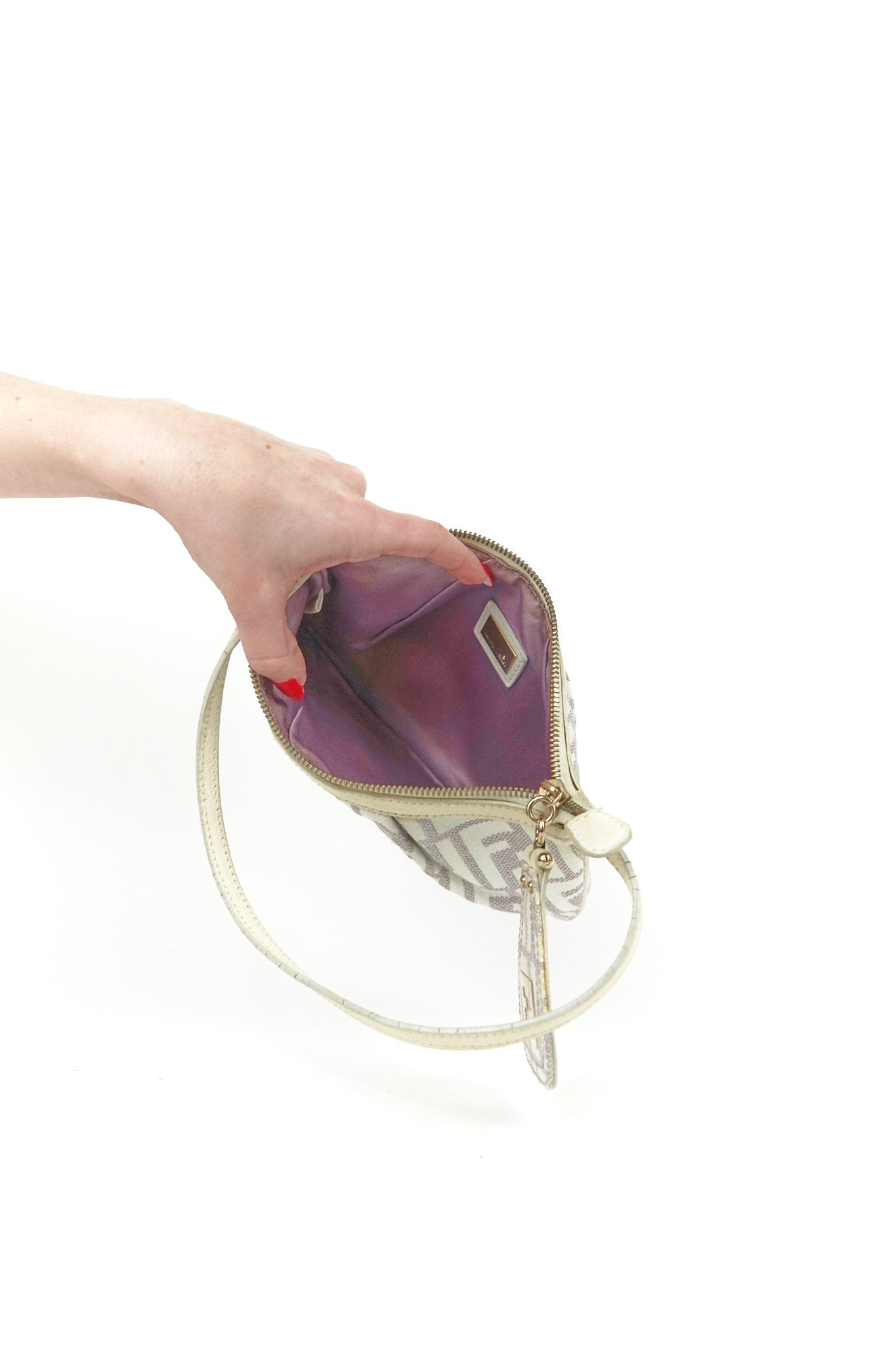 Purple Fendi Zucca Shoulder Bag
