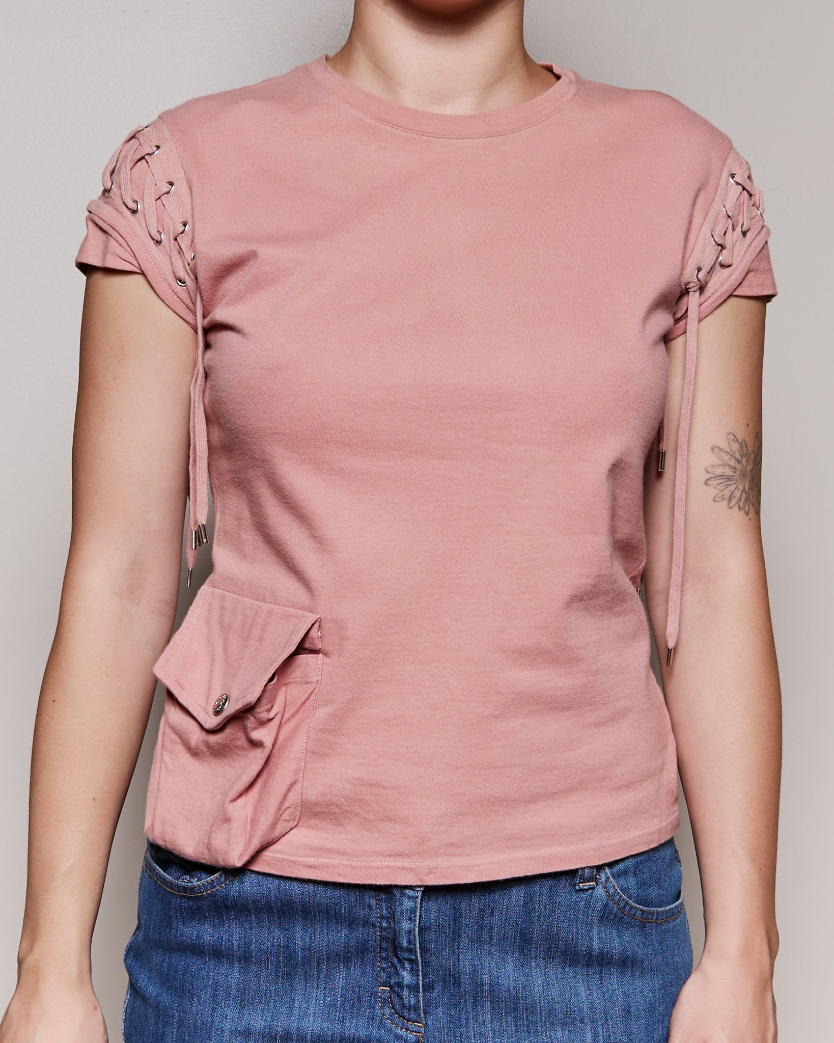 Christian Dior Pink Lace Detail Tshirt by John Galliano