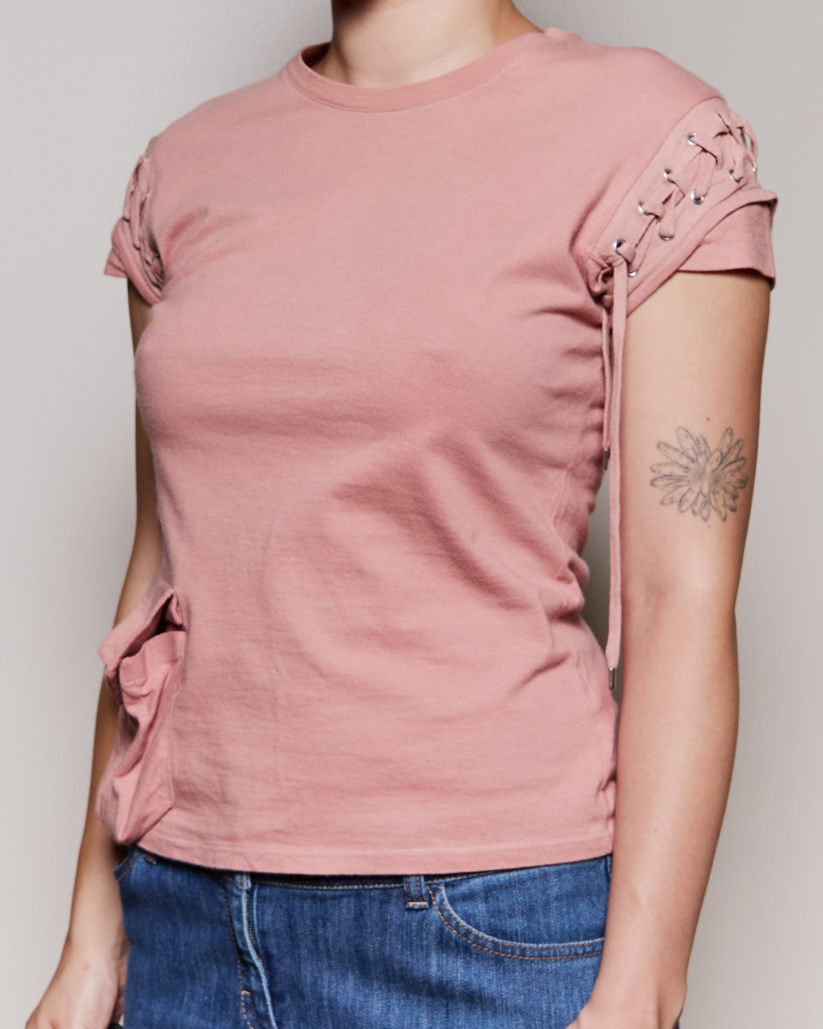 Christian Dior Pink Lace Detail Tshirt by John Galliano