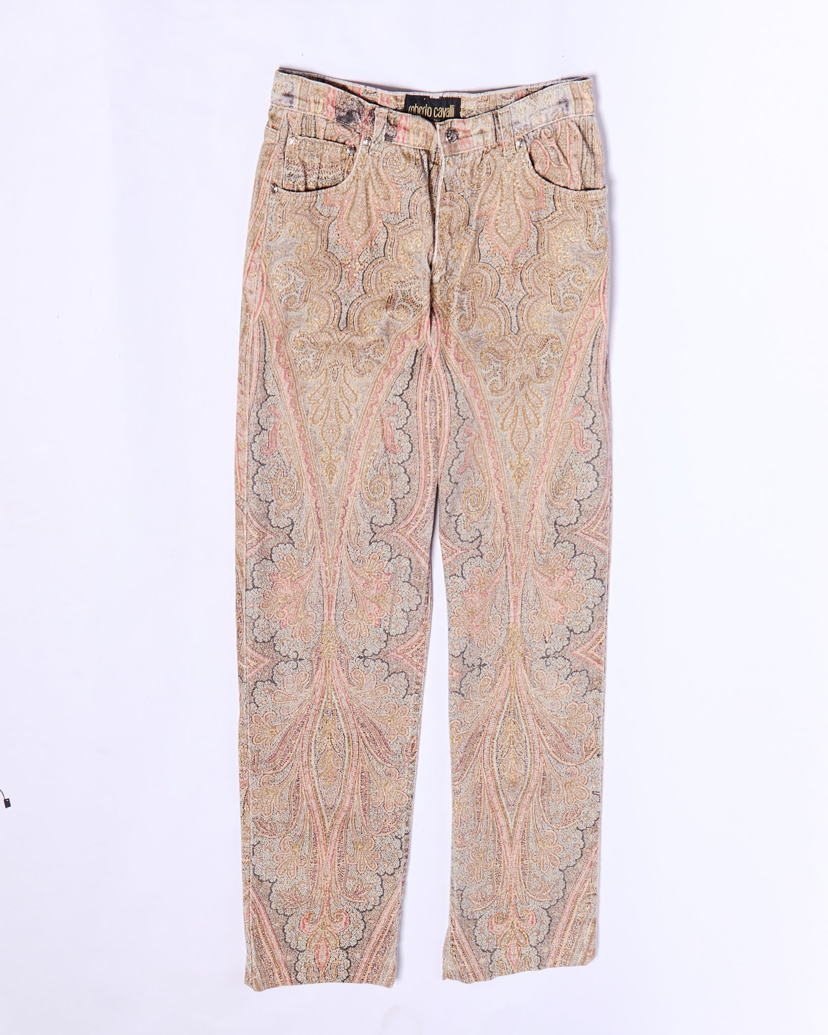 90's Roberto Cavalli Paisley Print Jeans Size L W32