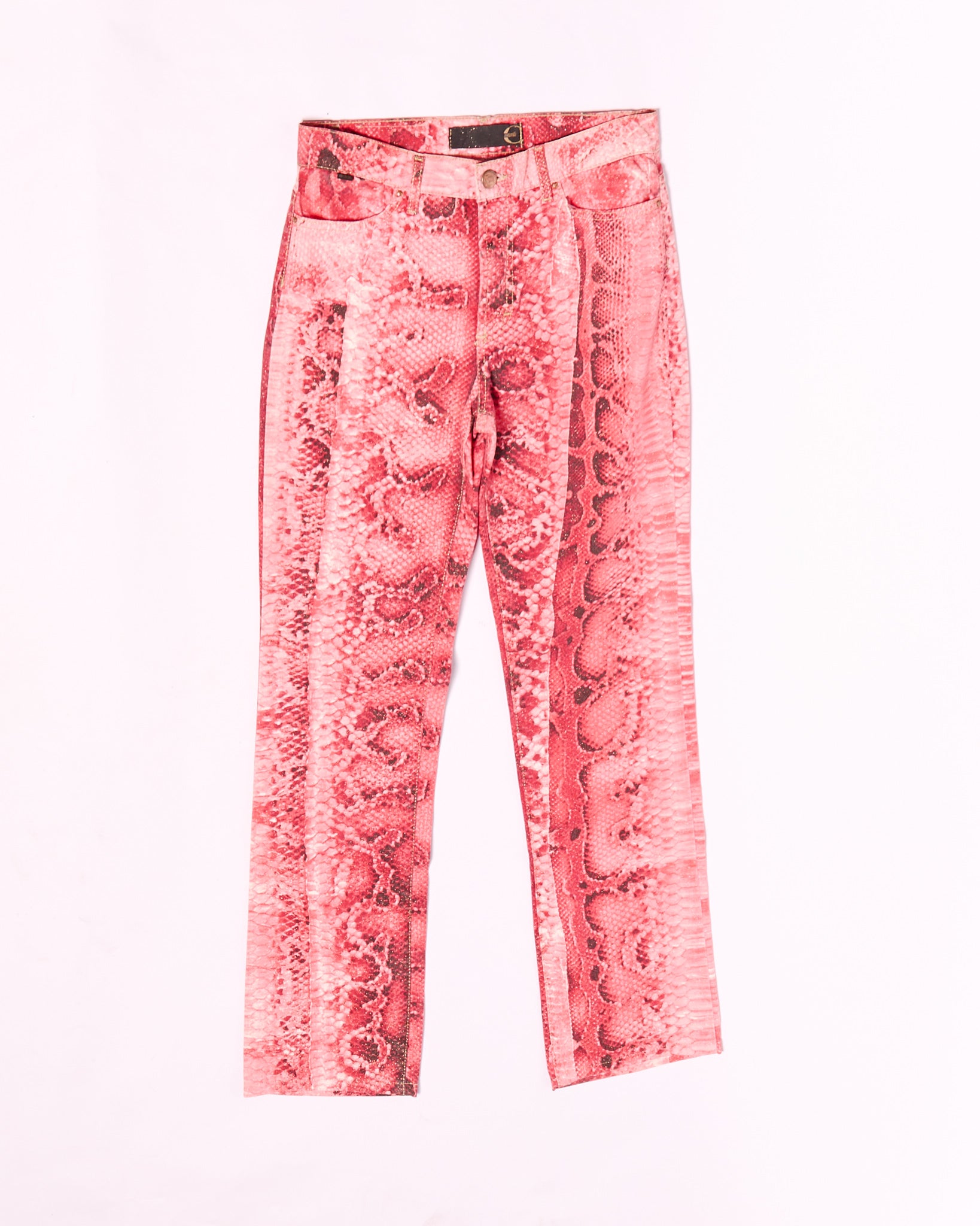 2000's Just Cavalli Red Snakeskin Jeans Size